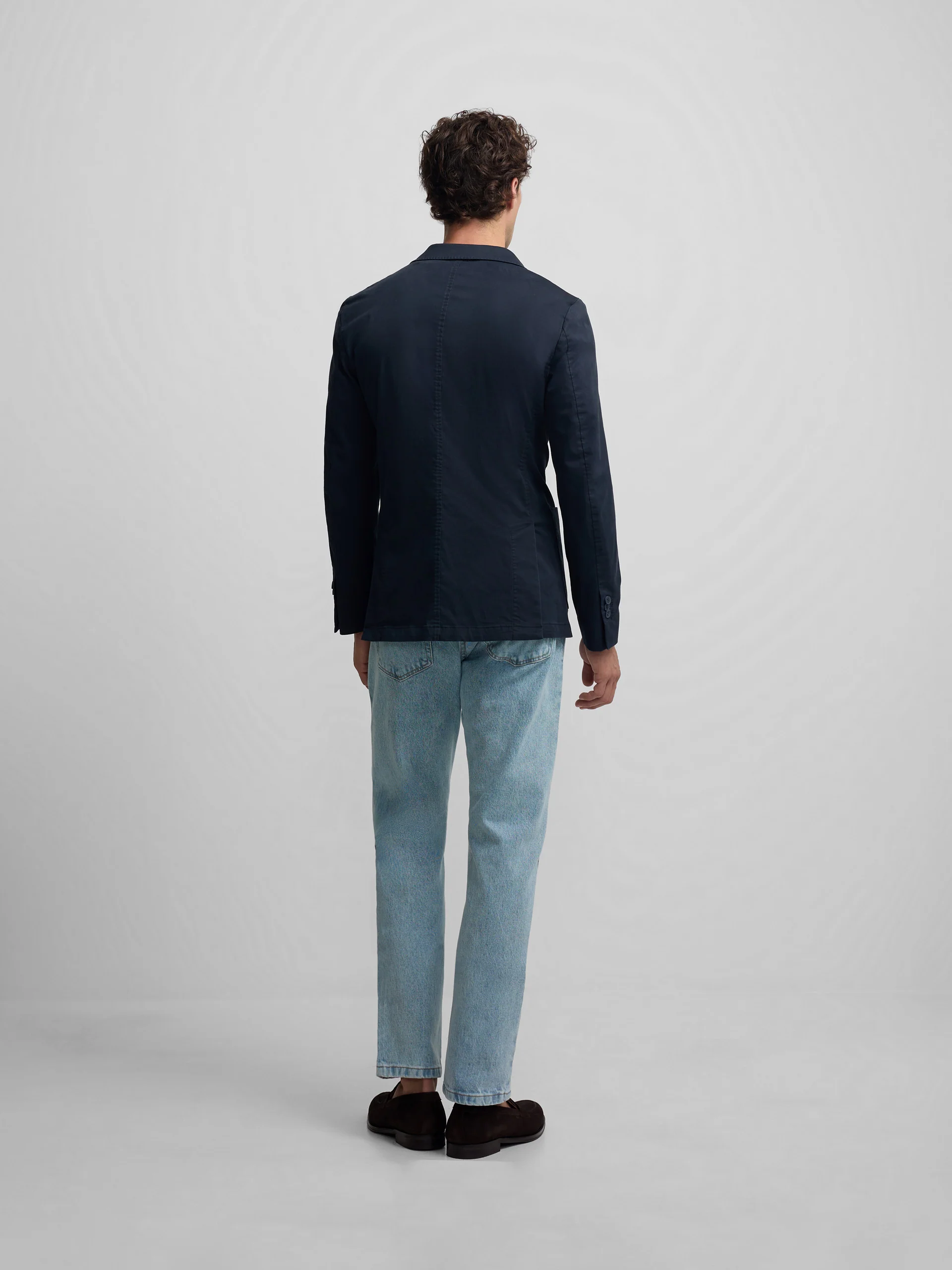 Americana cruzada casual azul marino - Image 11