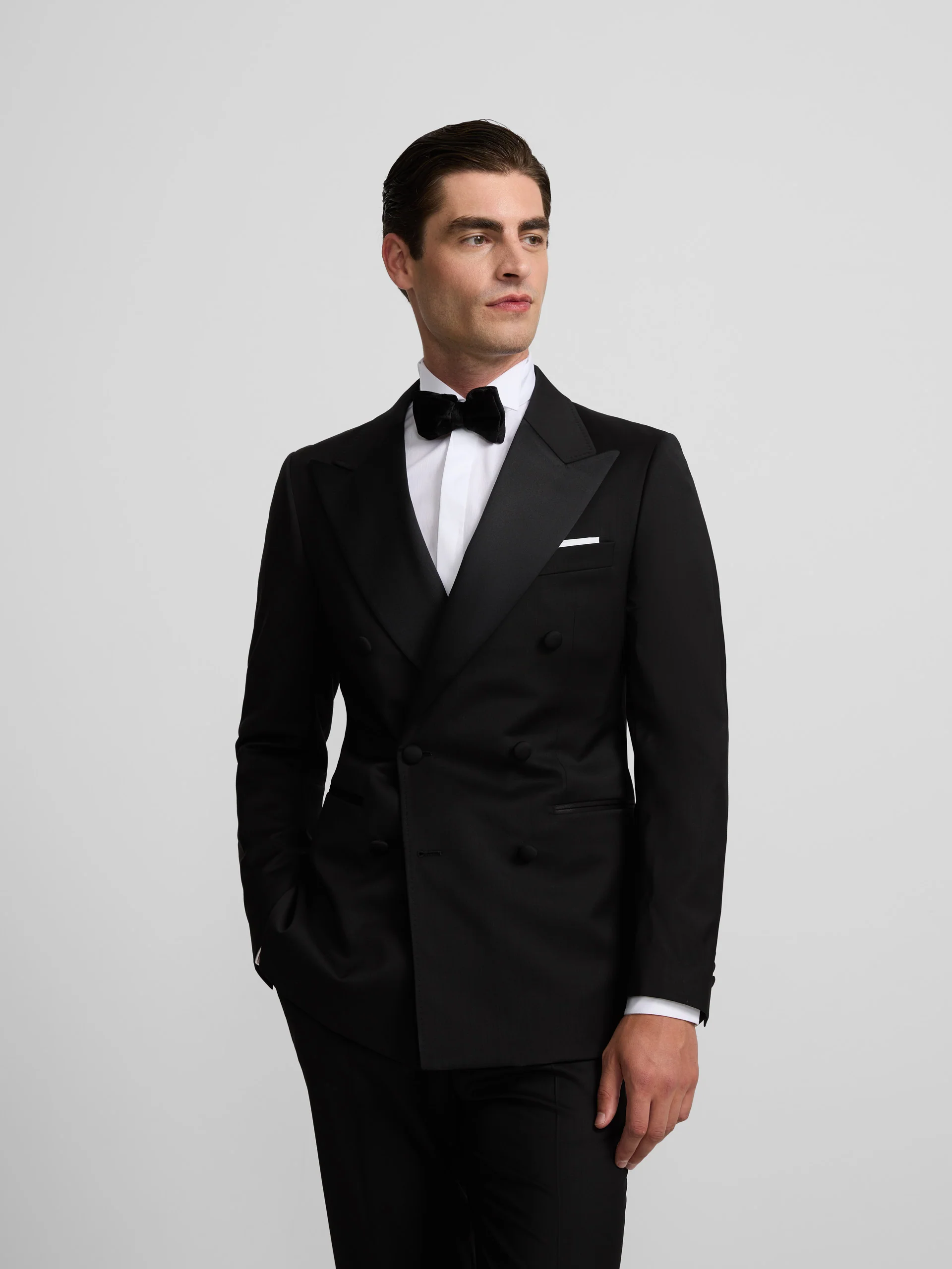 Americana esmoquin cruzado classic negro