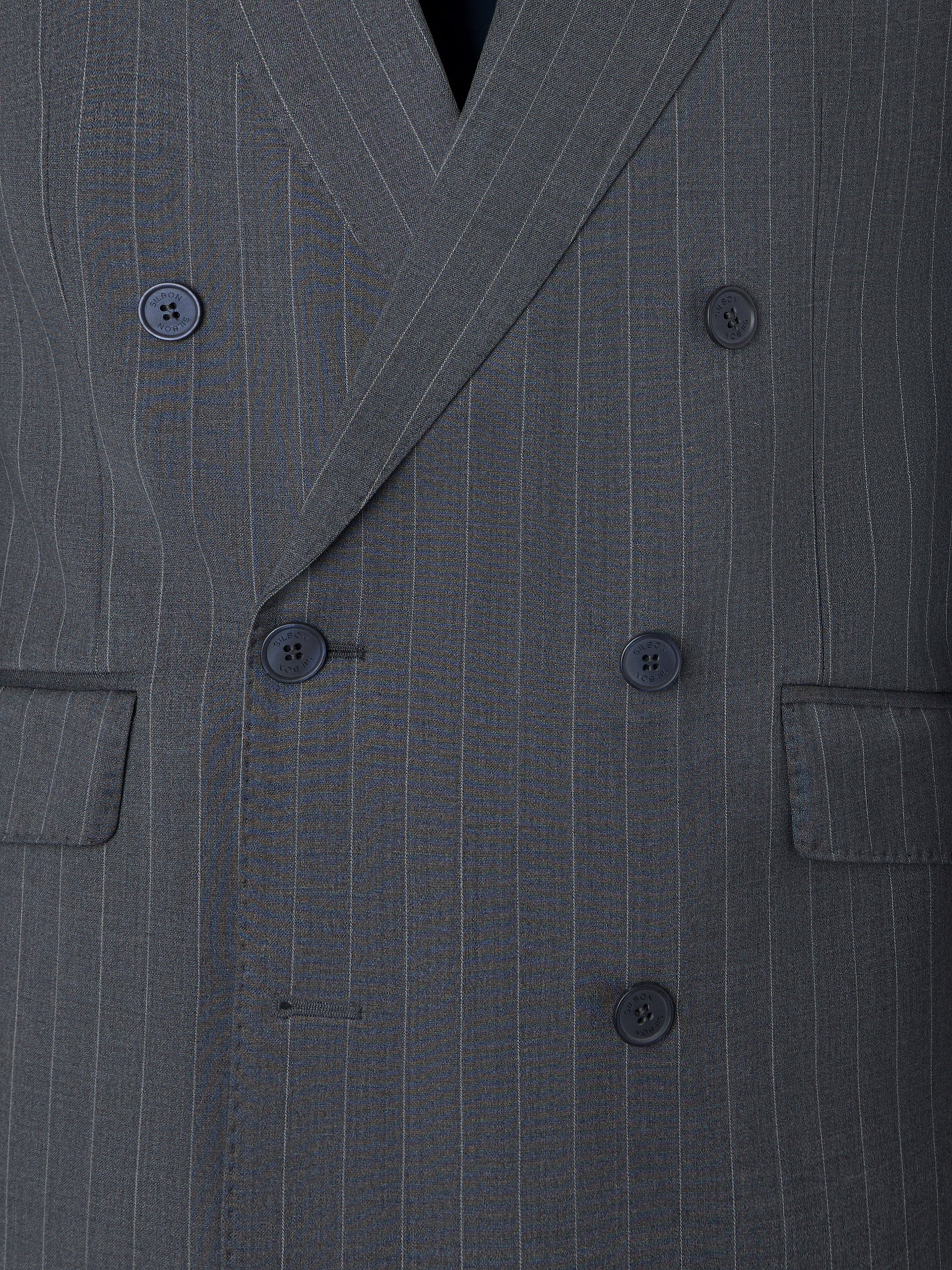 Americana traje cruzado raya diplomatica gris - Image 4