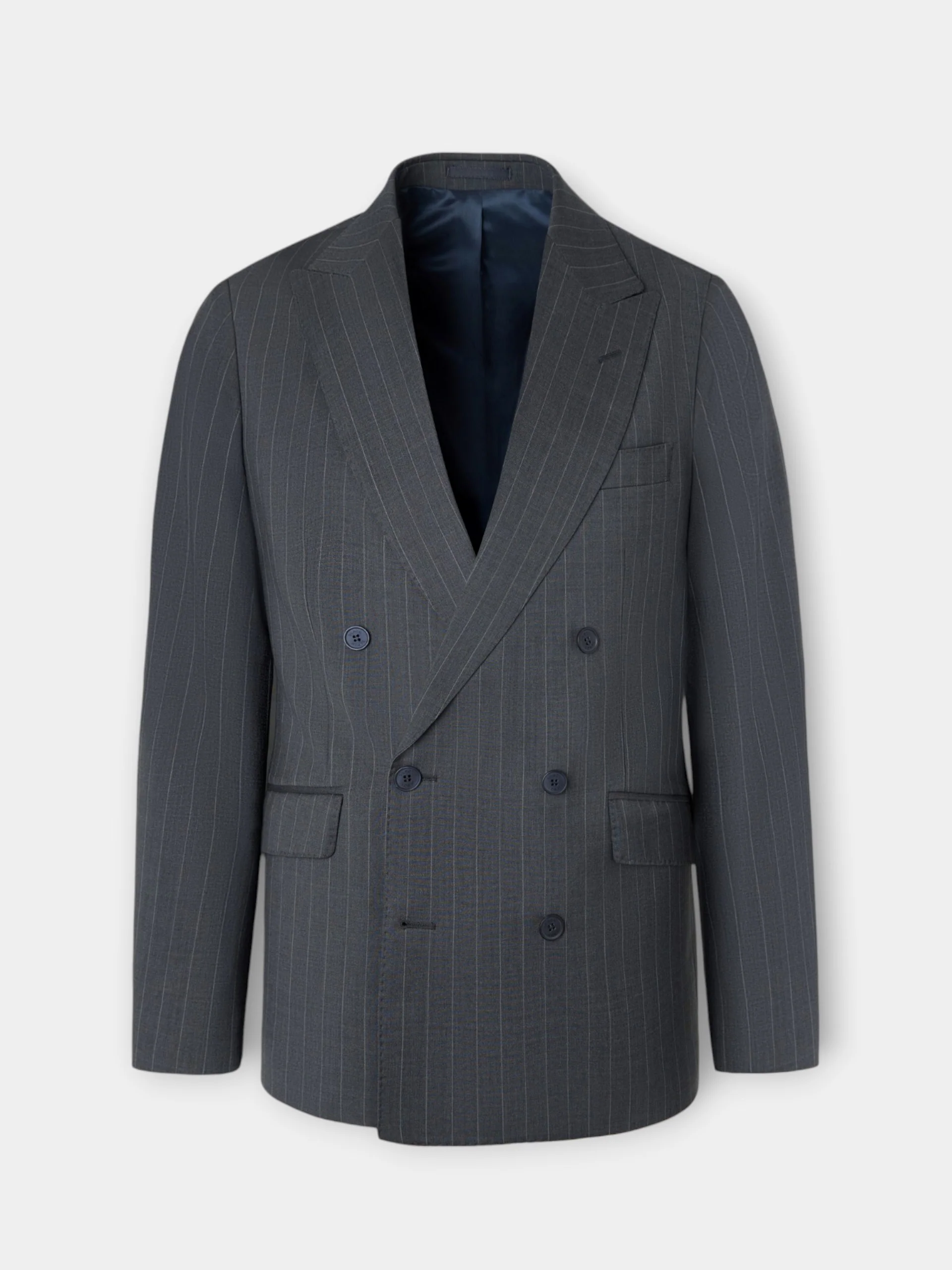 Americana traje cruzado raya diplomatica gris - Image 5