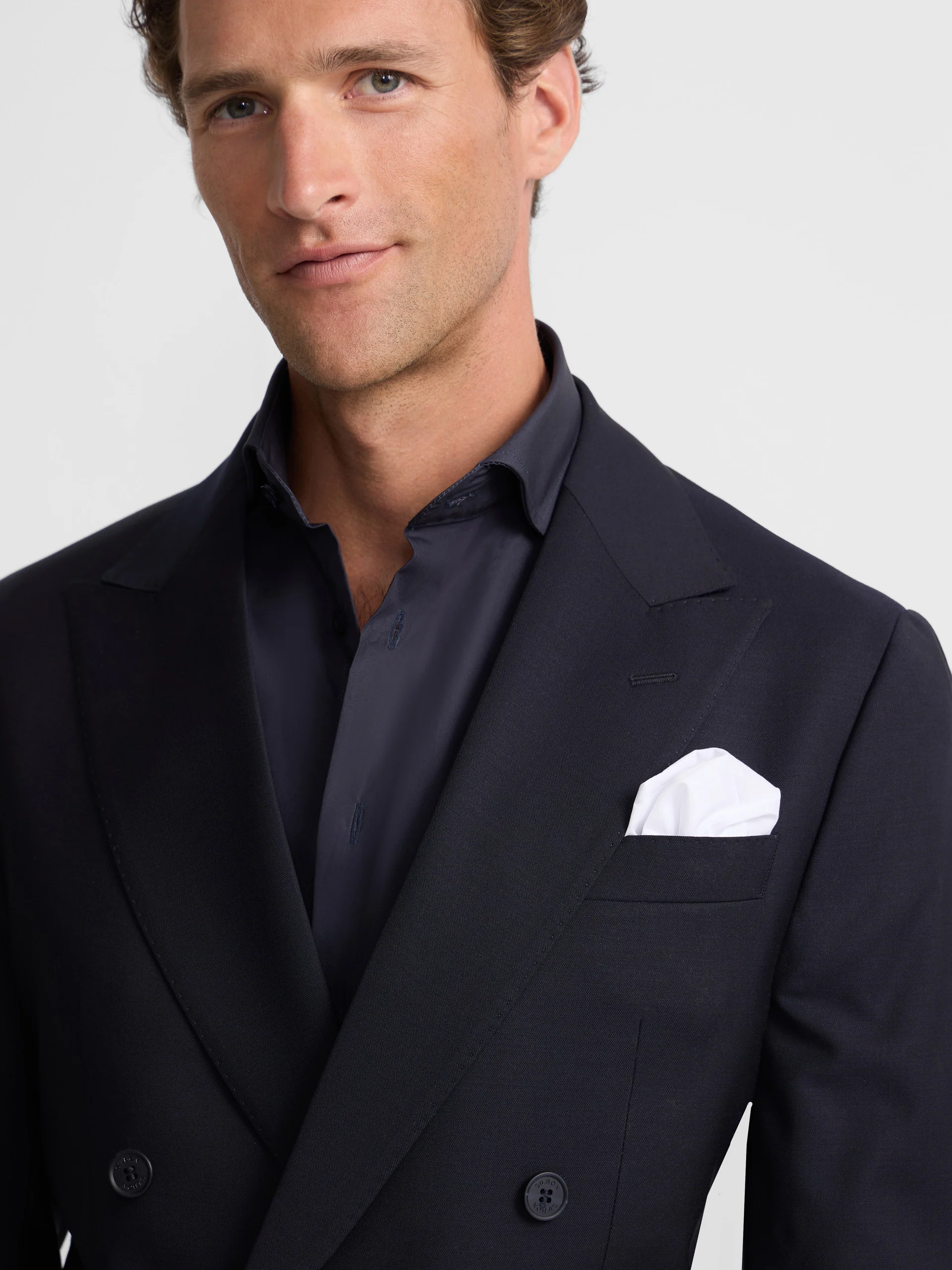 Americana traje cruzado stretch navy - Image 13