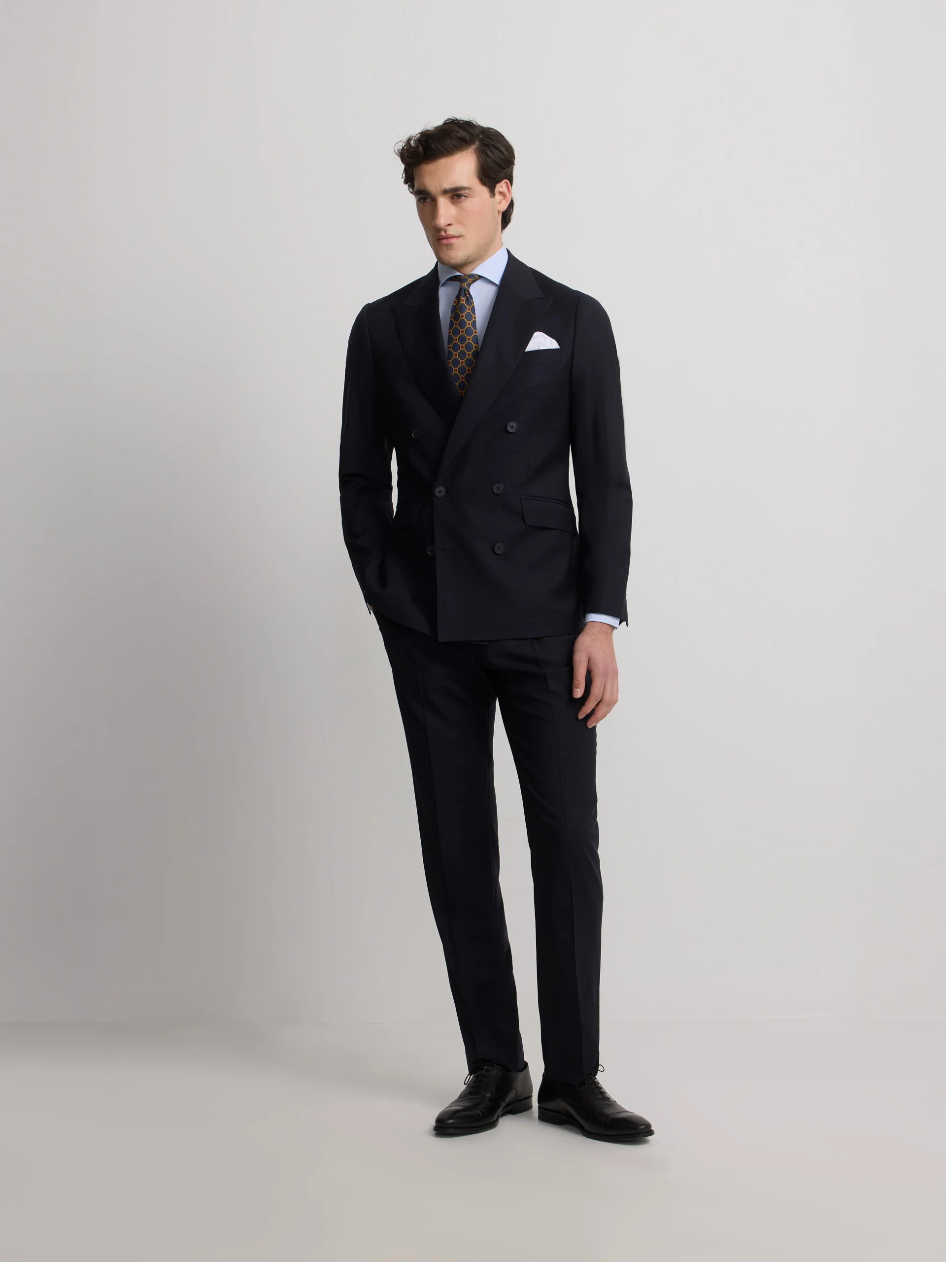 Americana traje cruzado stretch navy - Image 3