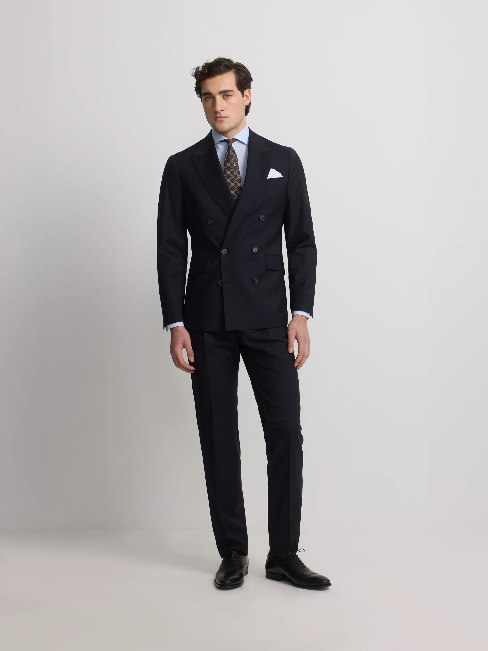 Americana traje cruzado stretch navy - Image 4