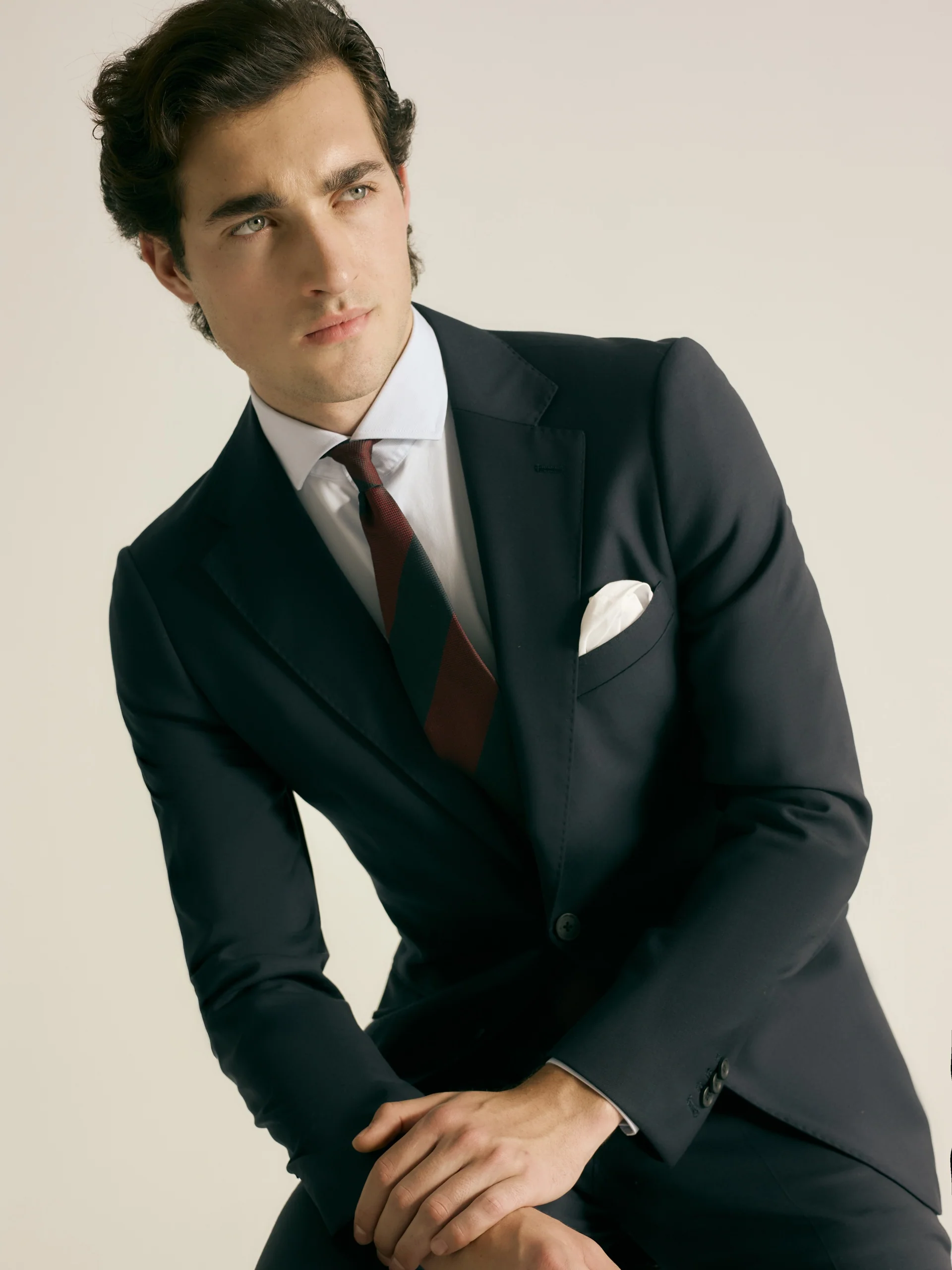 Americana traje natural stretch azul claro