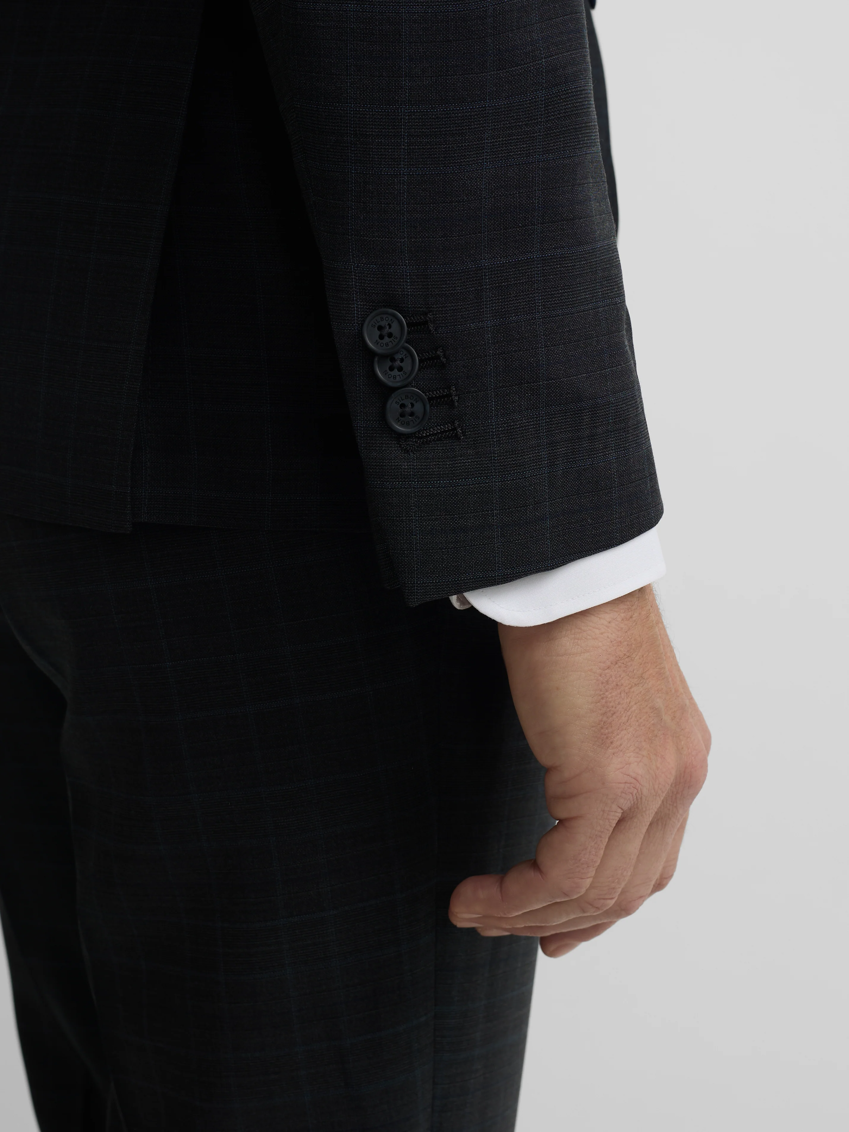 Americana traje principe de gales gris - Image 9