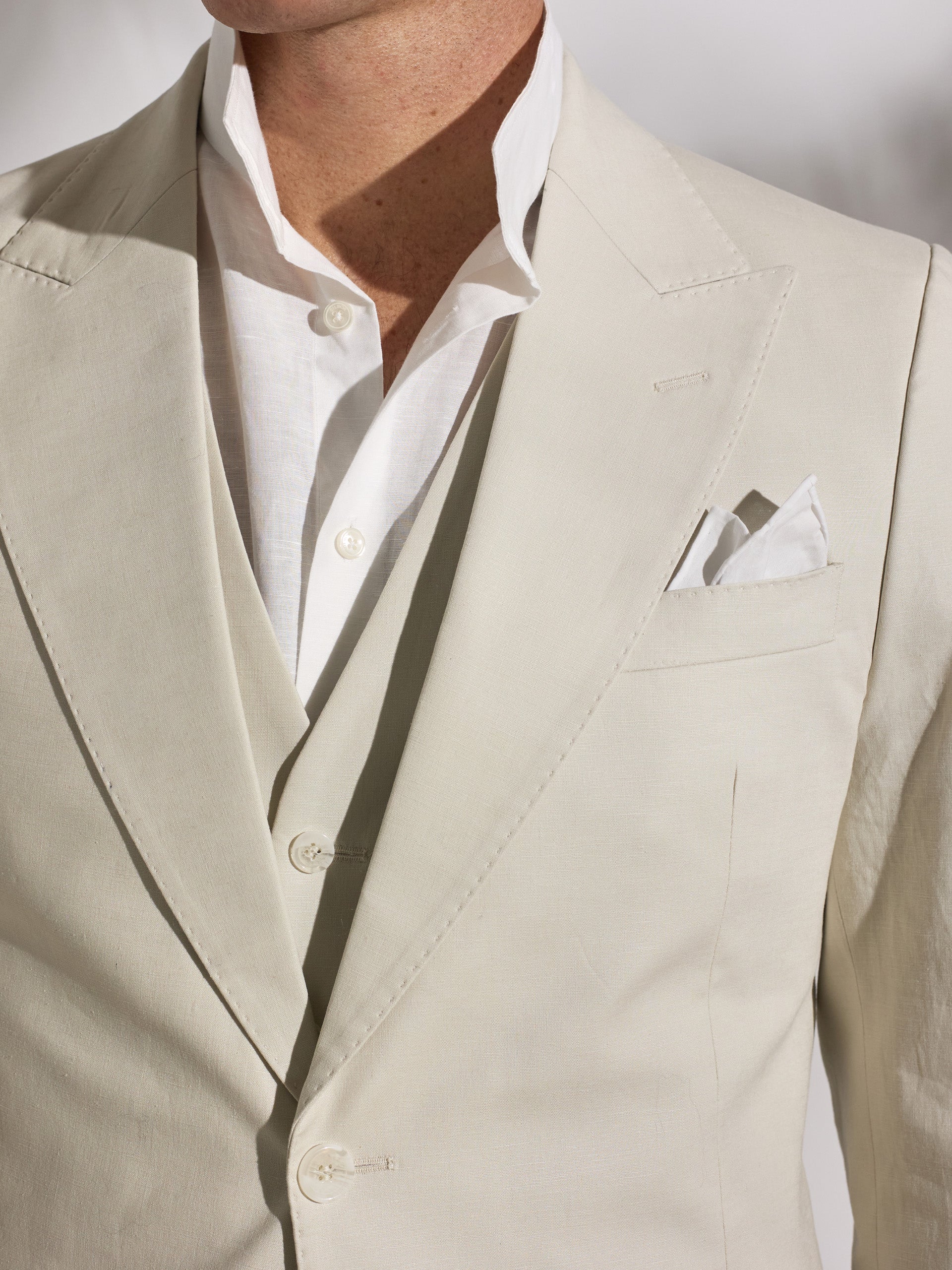Americana traje unique lino piedra - Image 17