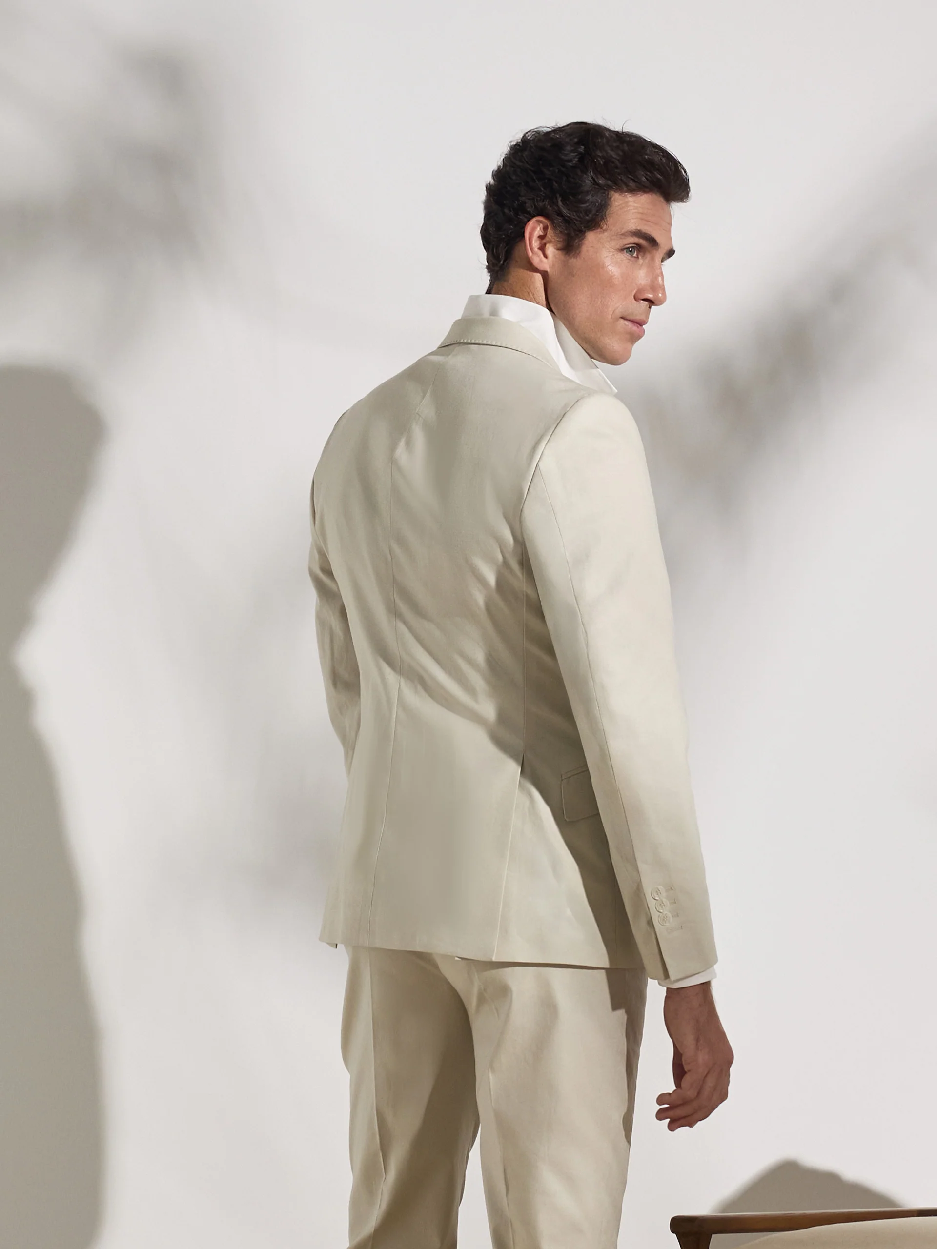 Americana traje unique lino piedra - Image 19