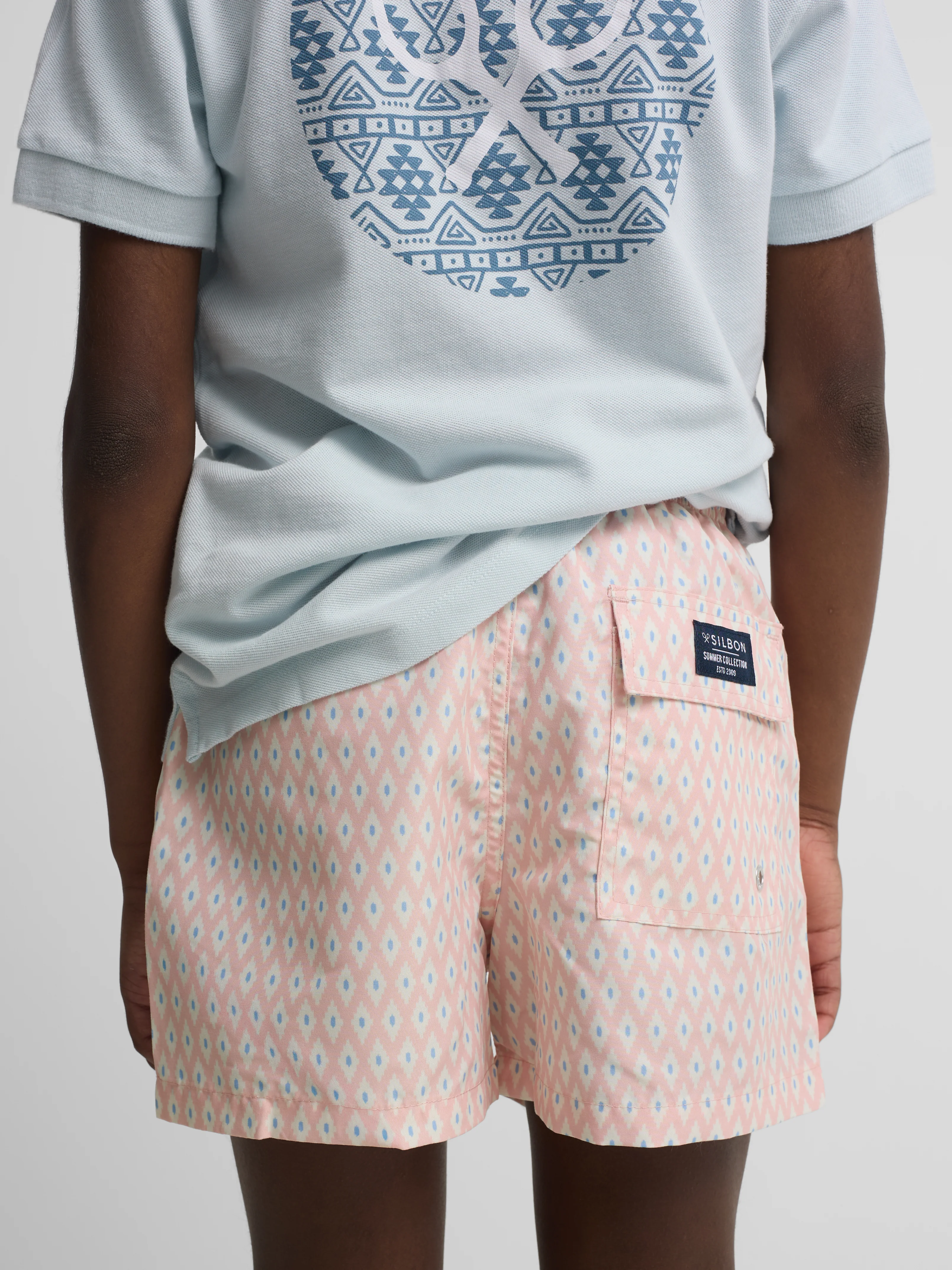 Bañador kids mini rombos coral - Image 5