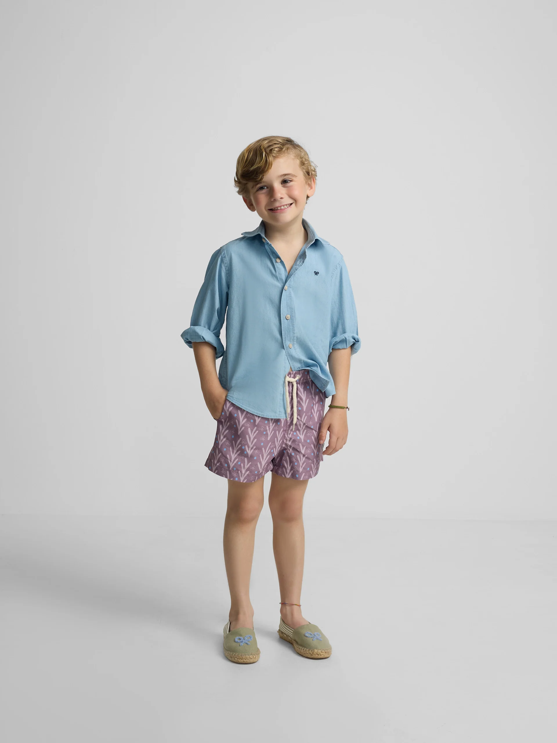 Bañador kids style puntos burdeos