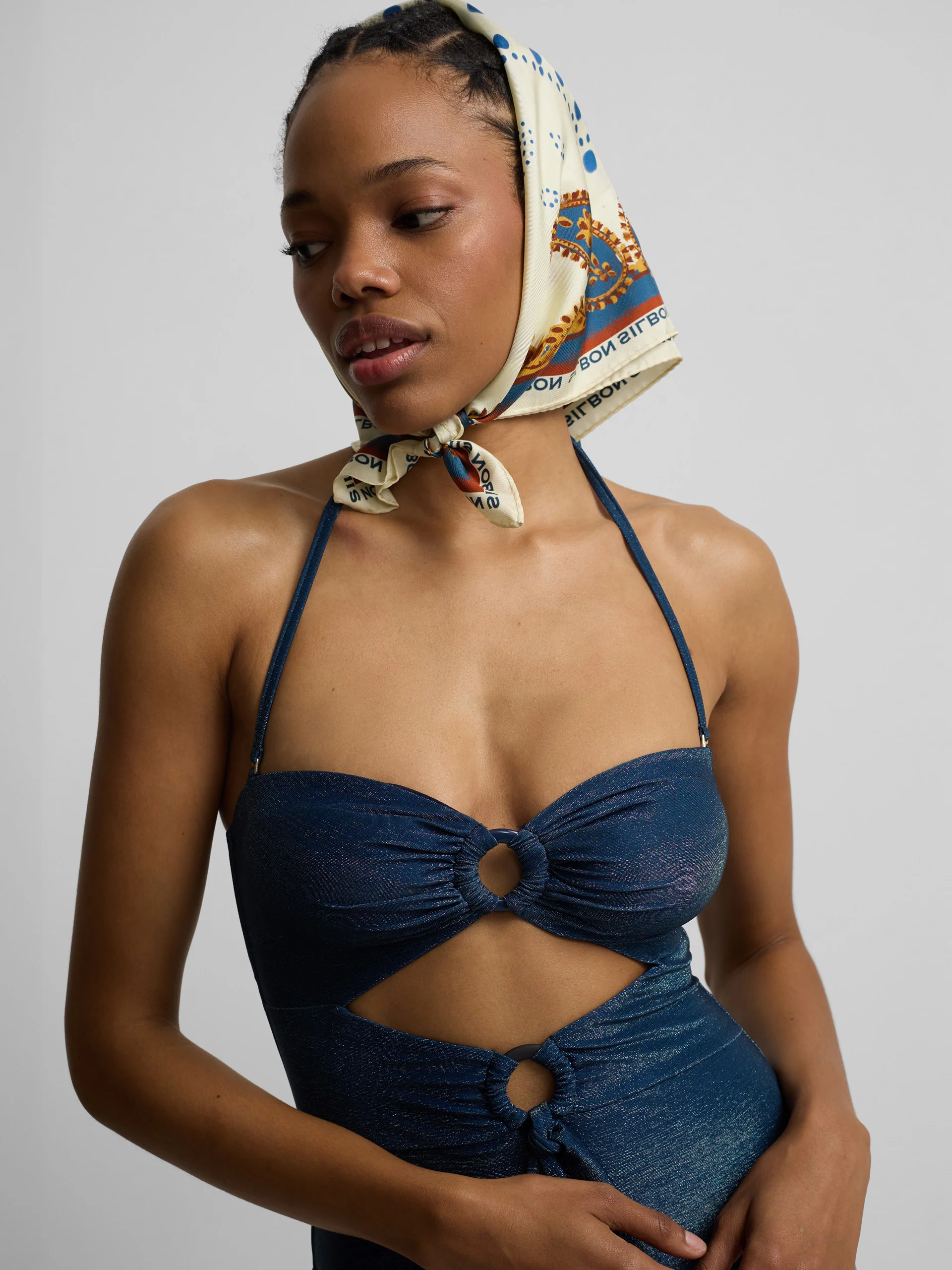 Bañador lazada lurex marino - Image 3