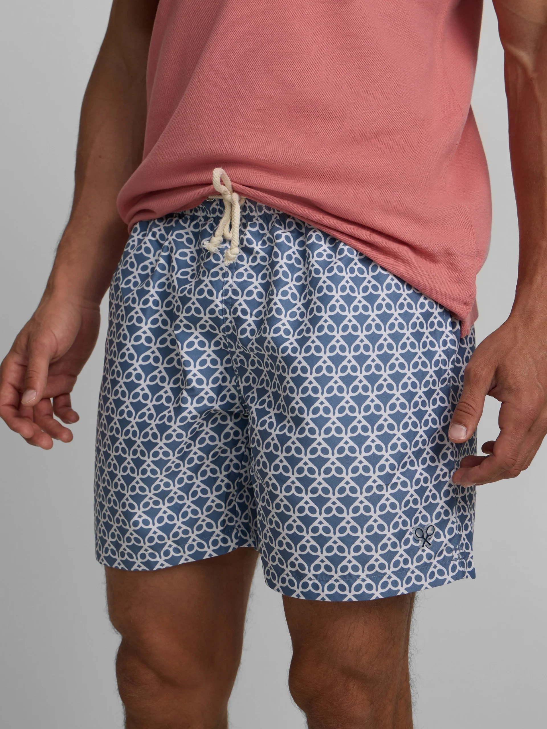 Bañador raquetas geometric azul indigo