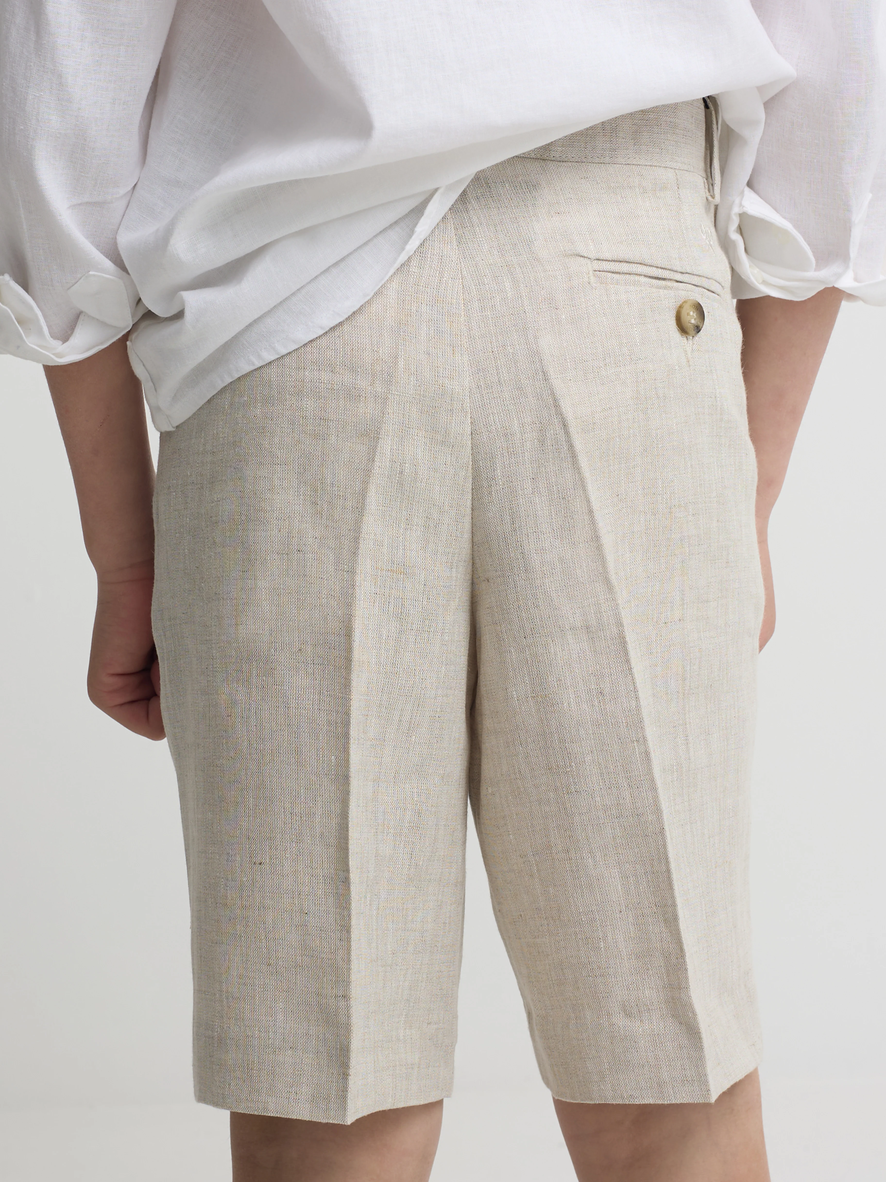 Bermuda kids lino beige medio - Image 3