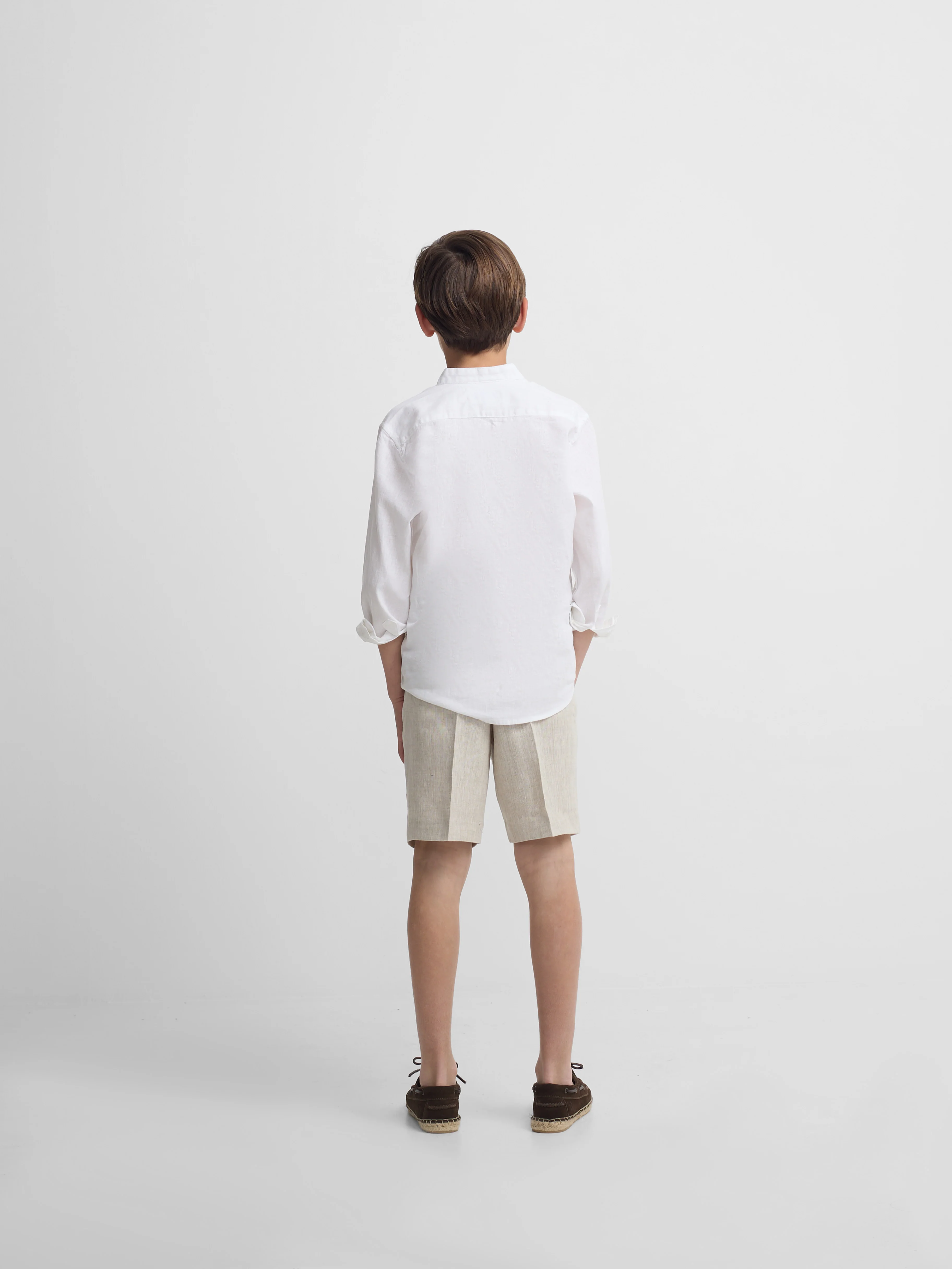 Bermuda kids lino beige medio - Image 5