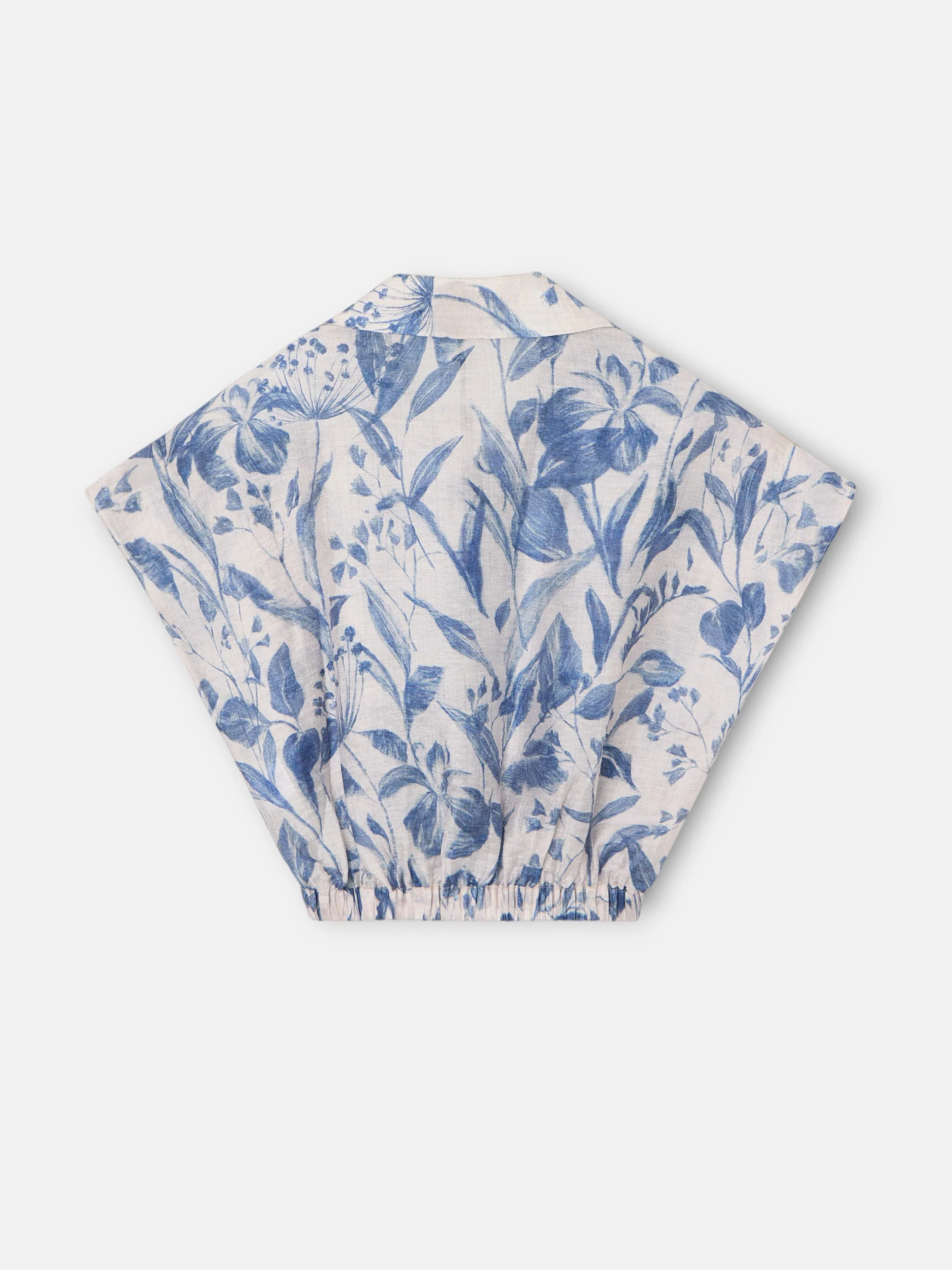Blusa corta estampado flores azul - Image 7