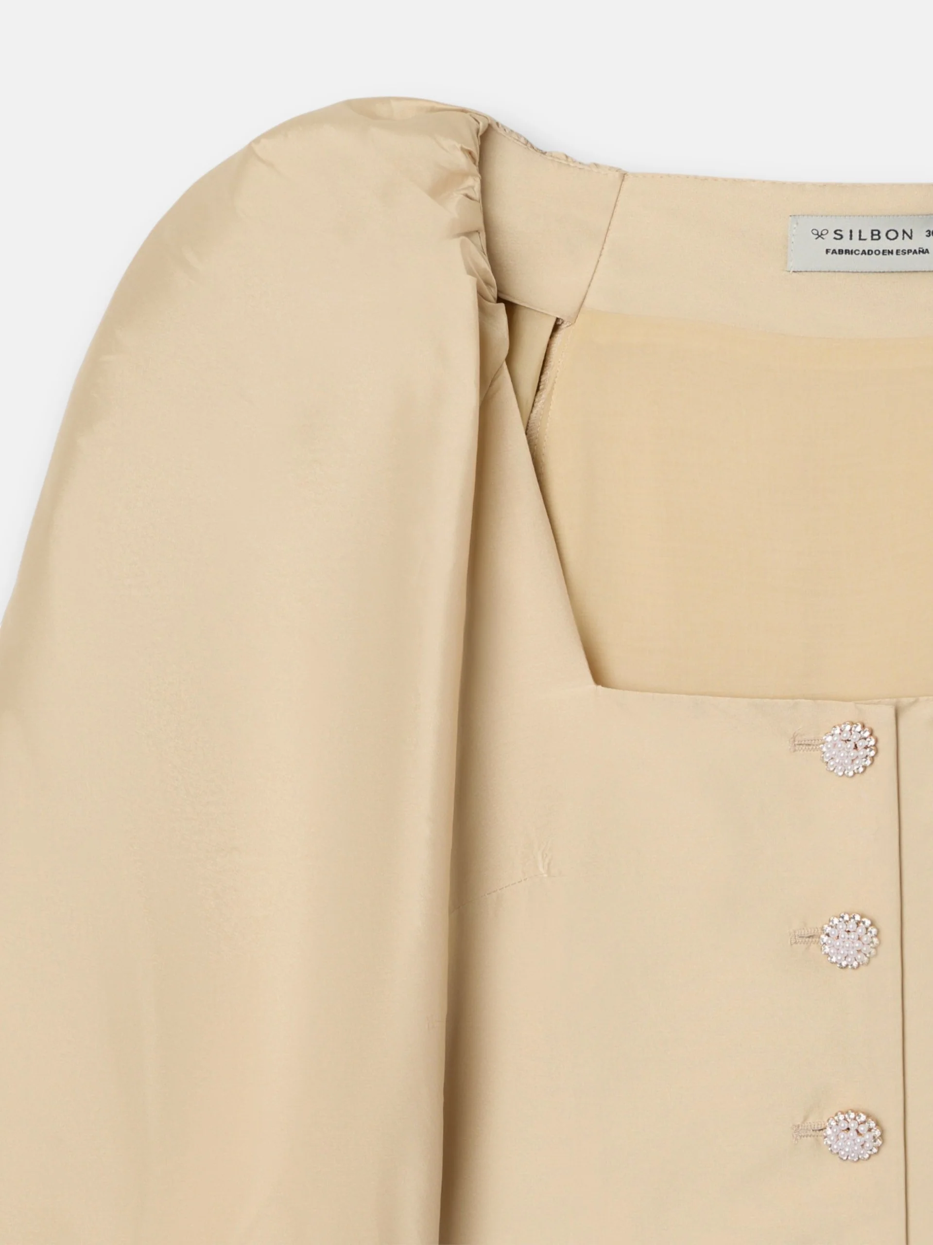 Blusa event collection manga farol beige - Image 10