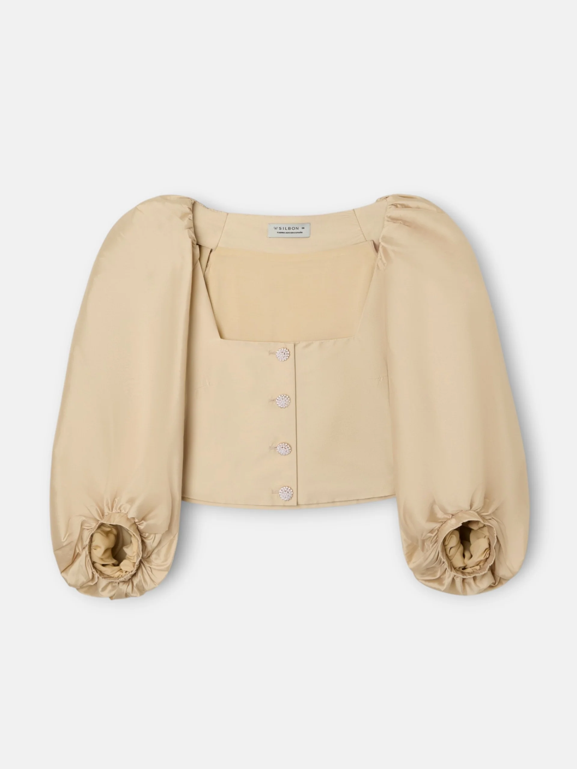 Blusa event collection manga farol beige - Image 8