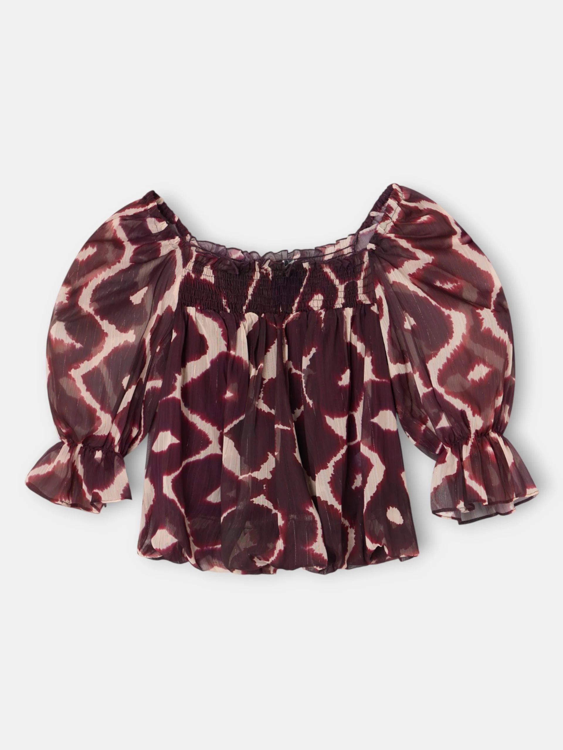 Blusa fruncida estampado marrones - Image 7