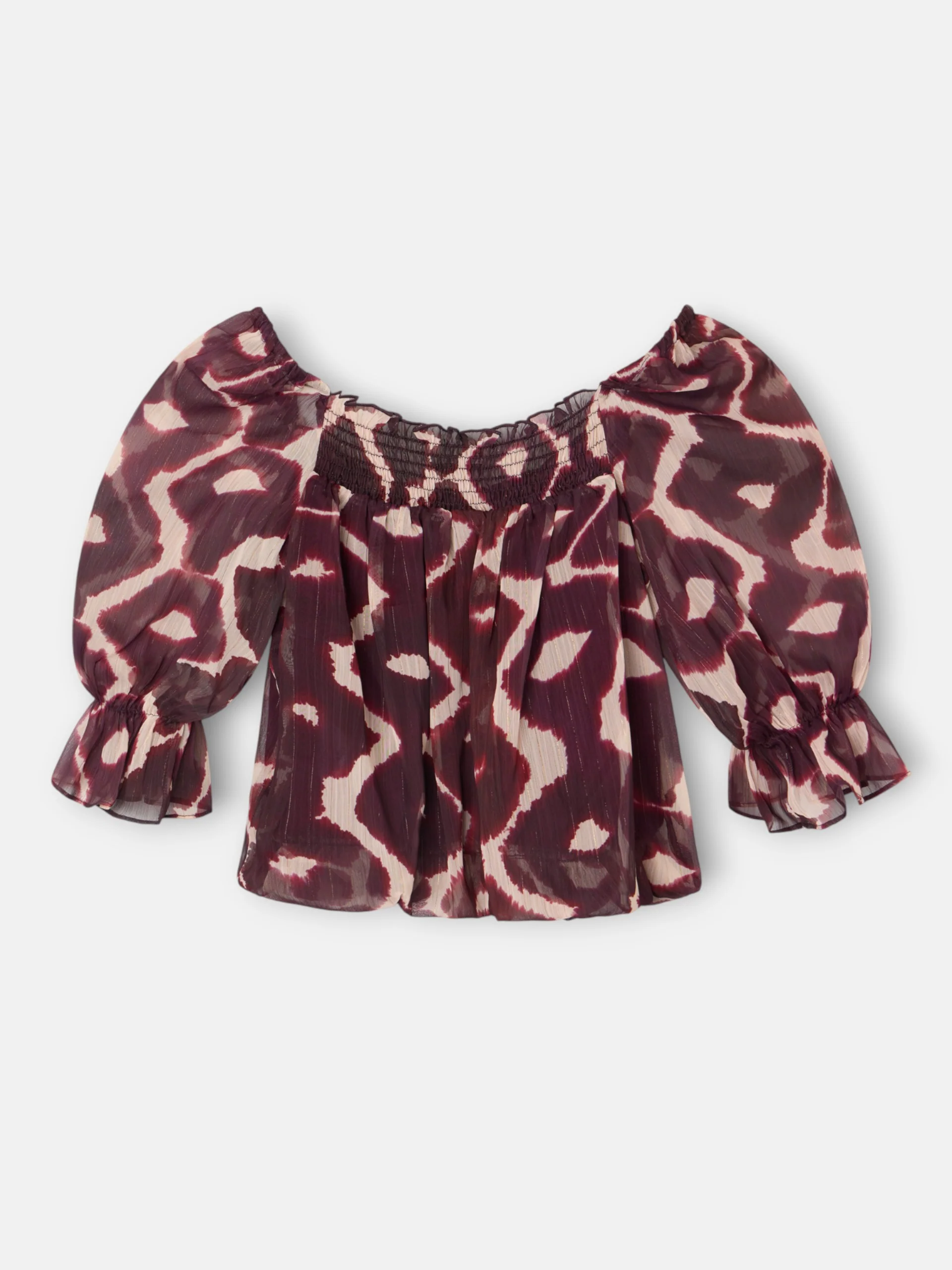 Blusa fruncida estampado marrones - Image 9