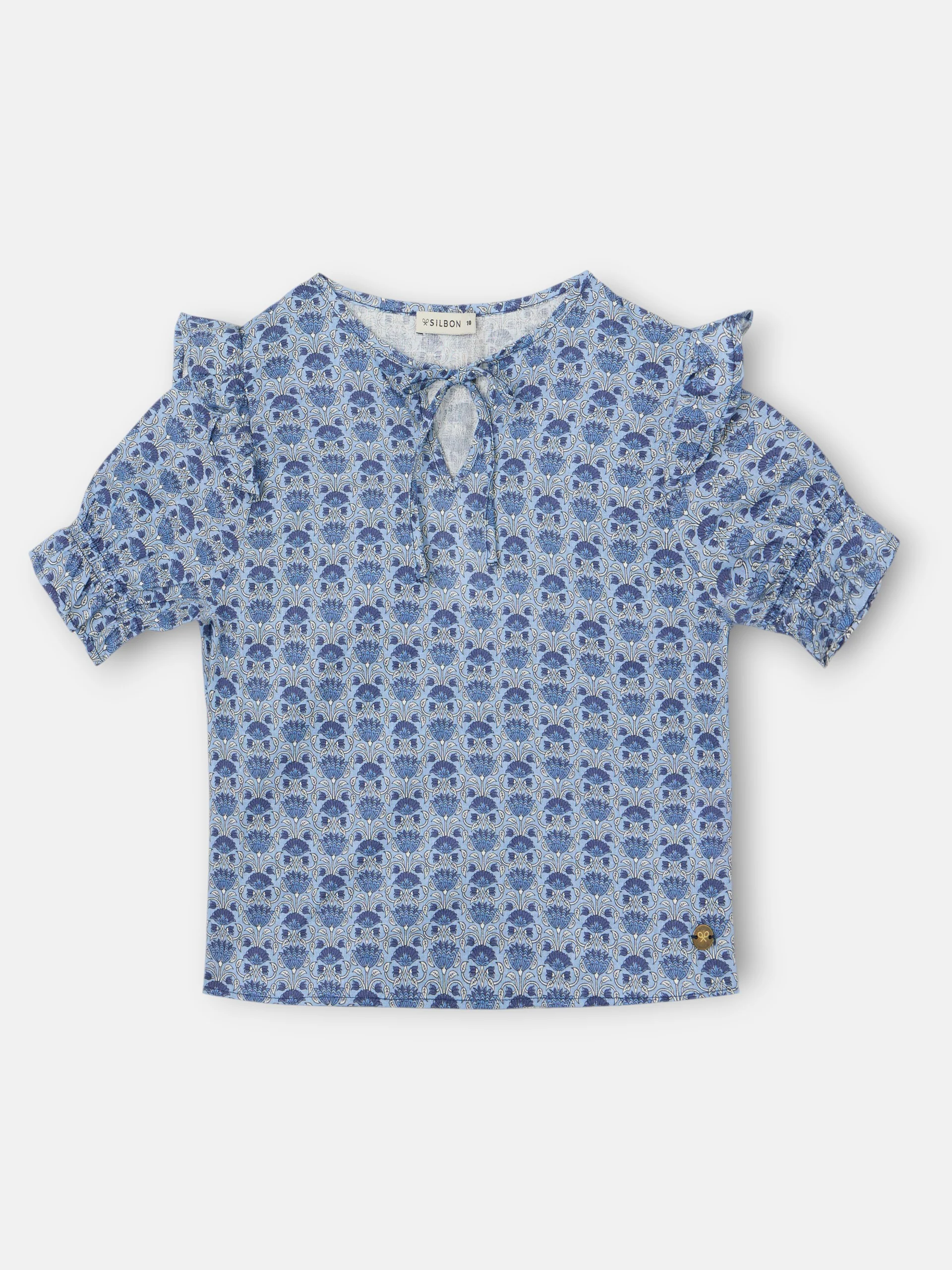 Blusa girl manga corta estampado azul - Image 7