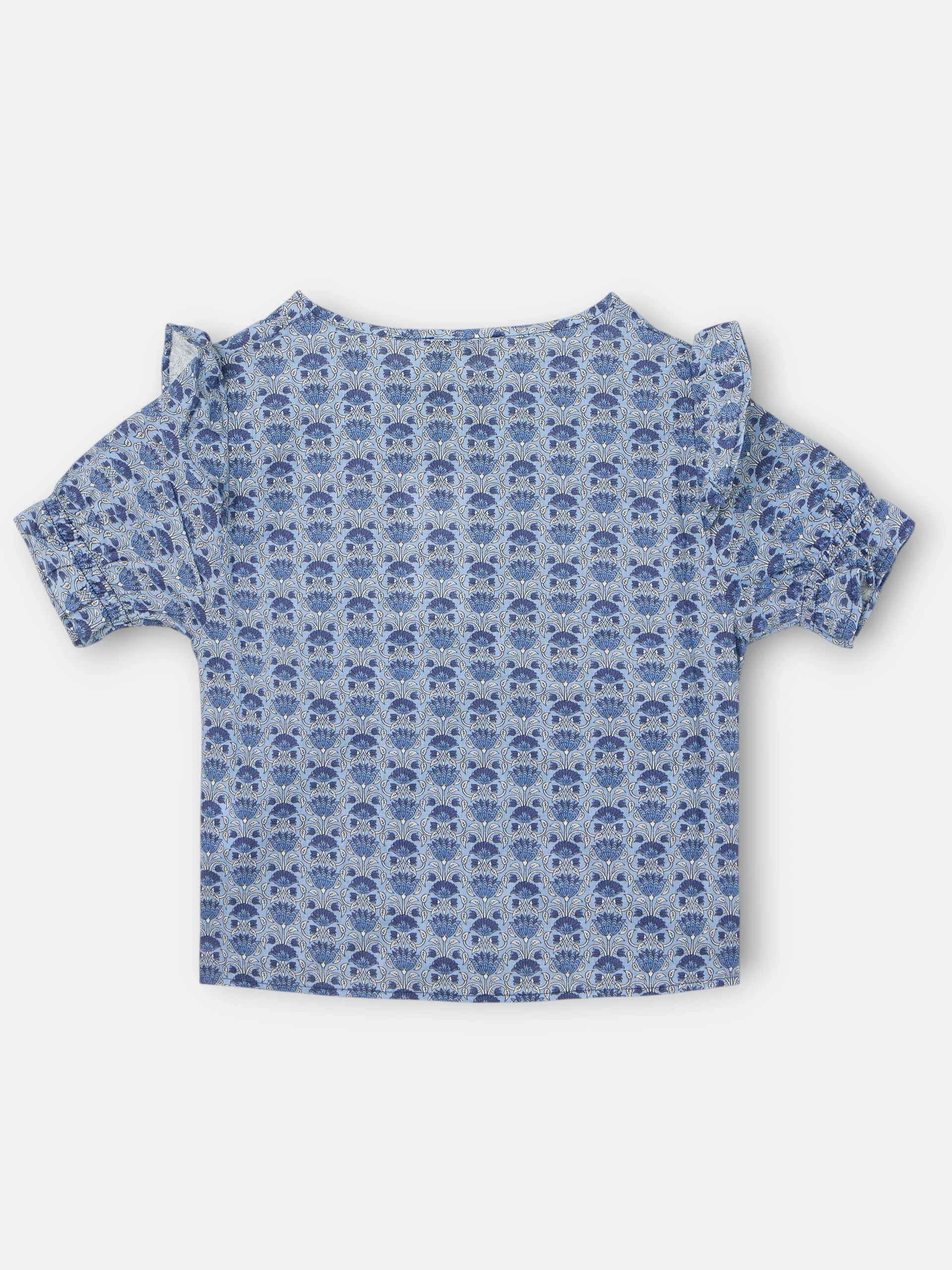 Blusa girl manga corta estampado azul - Image 9