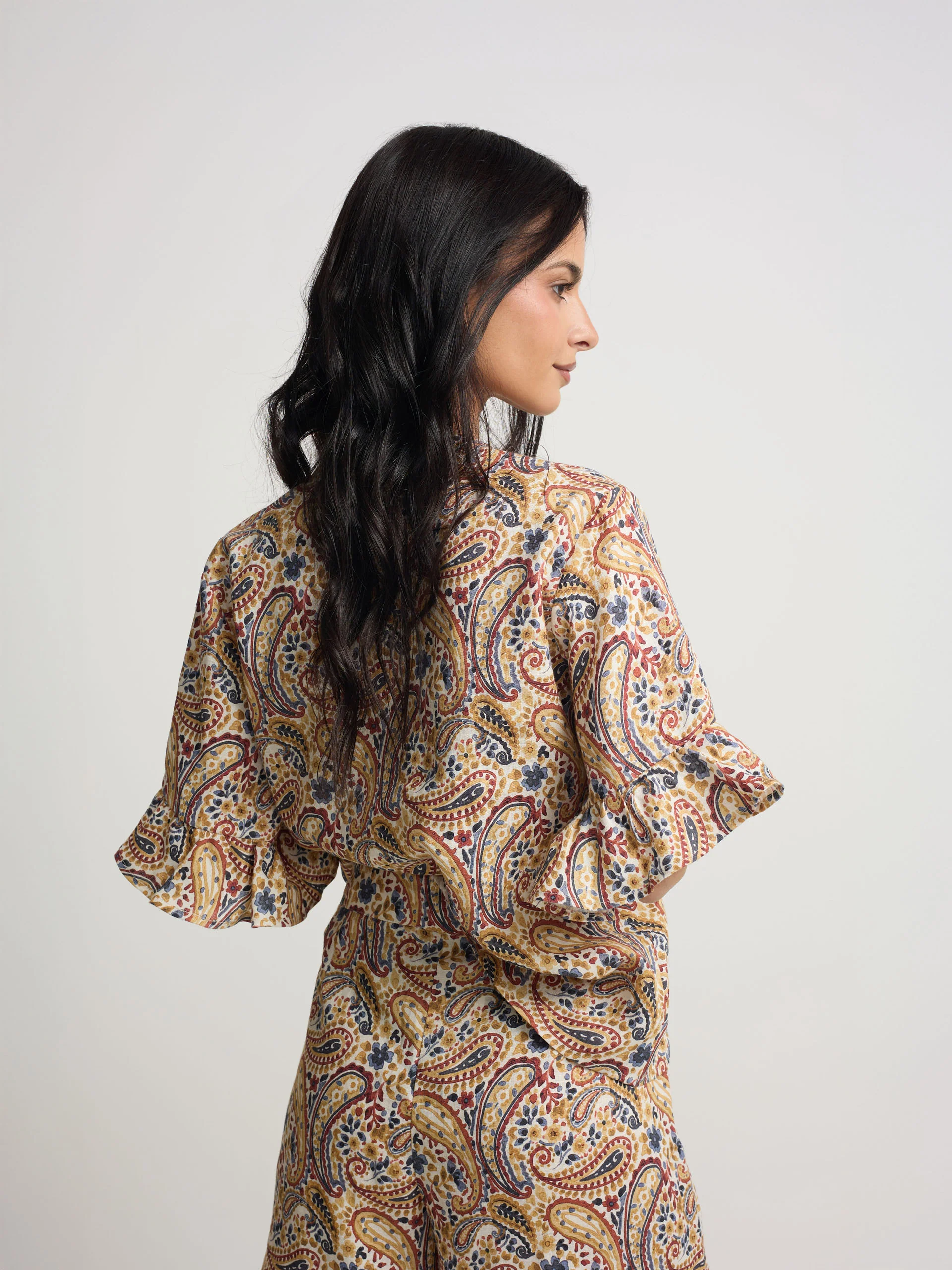 Blusa manga volante estampado naranjas - Image 7