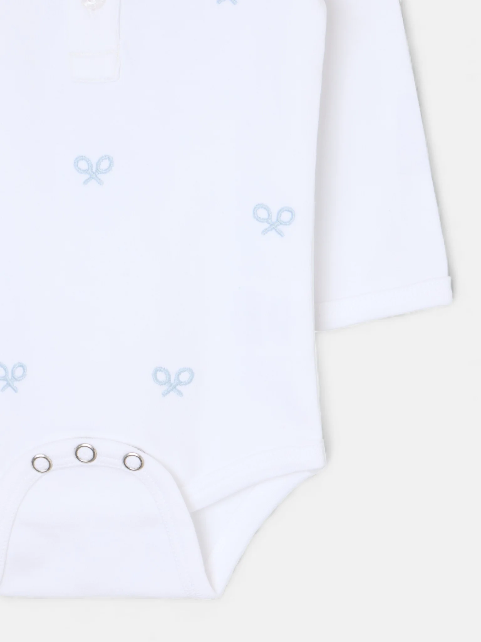 Body baby manga larga multiraqueta azul celeste - Image 4