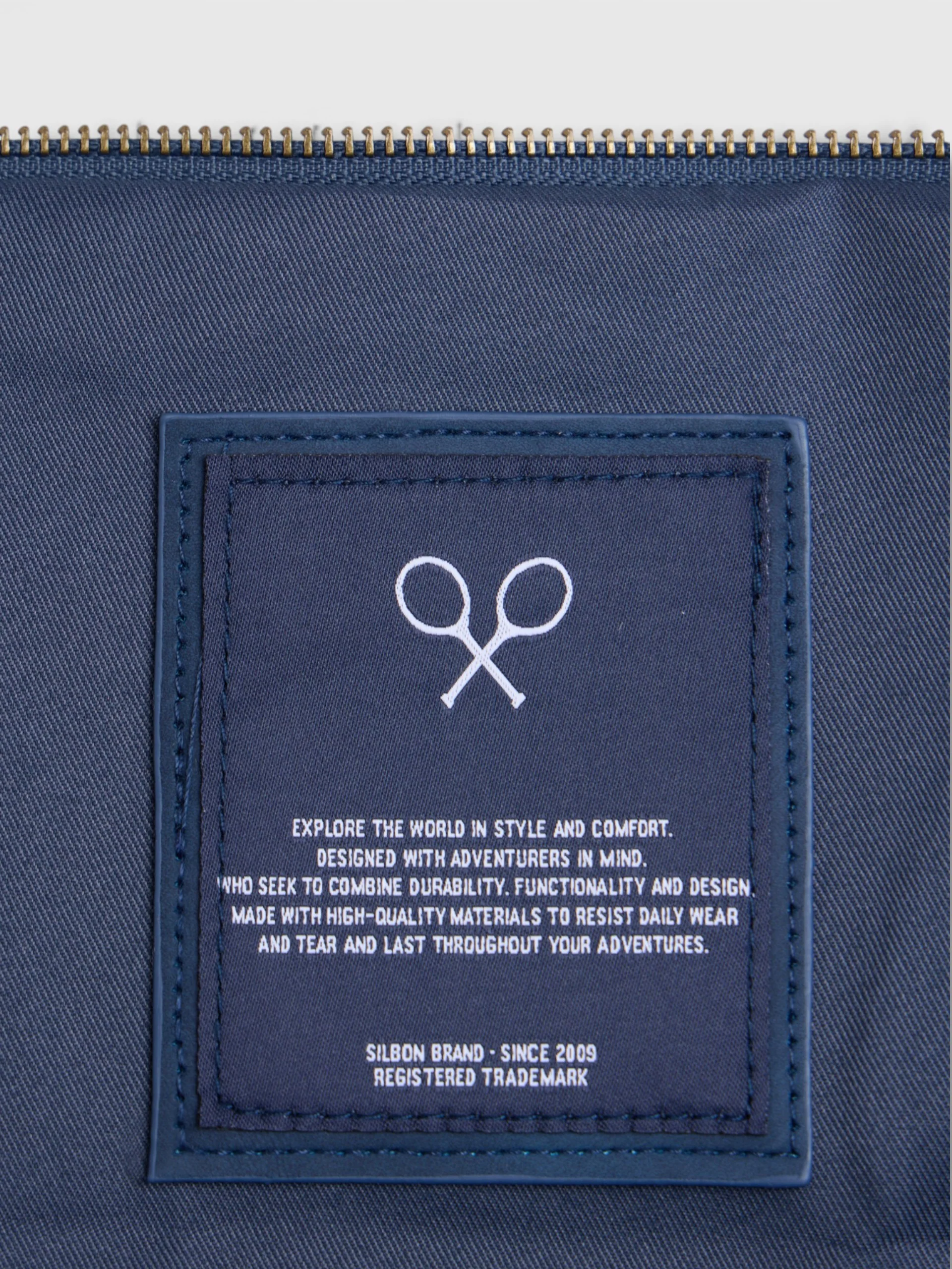 Bolsa de viaje detalle piel azul marino - Image 7