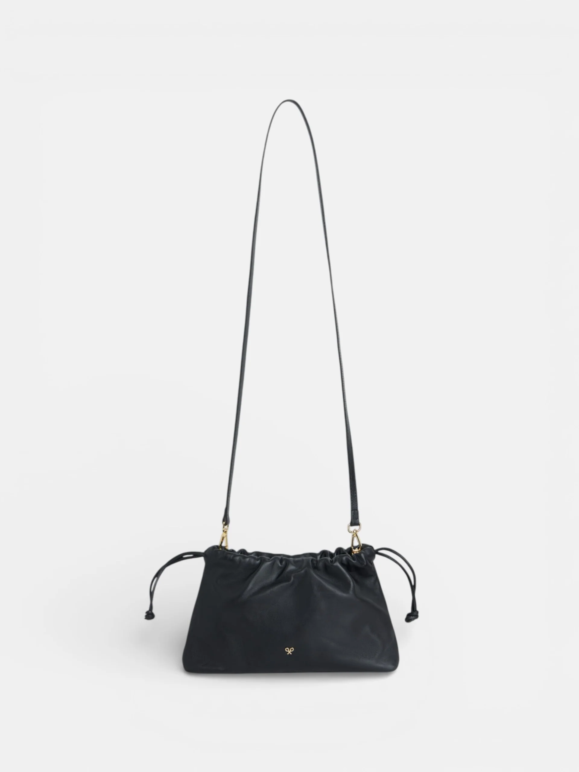 Bolso fruncido piel detalle cadena negro - Image 3