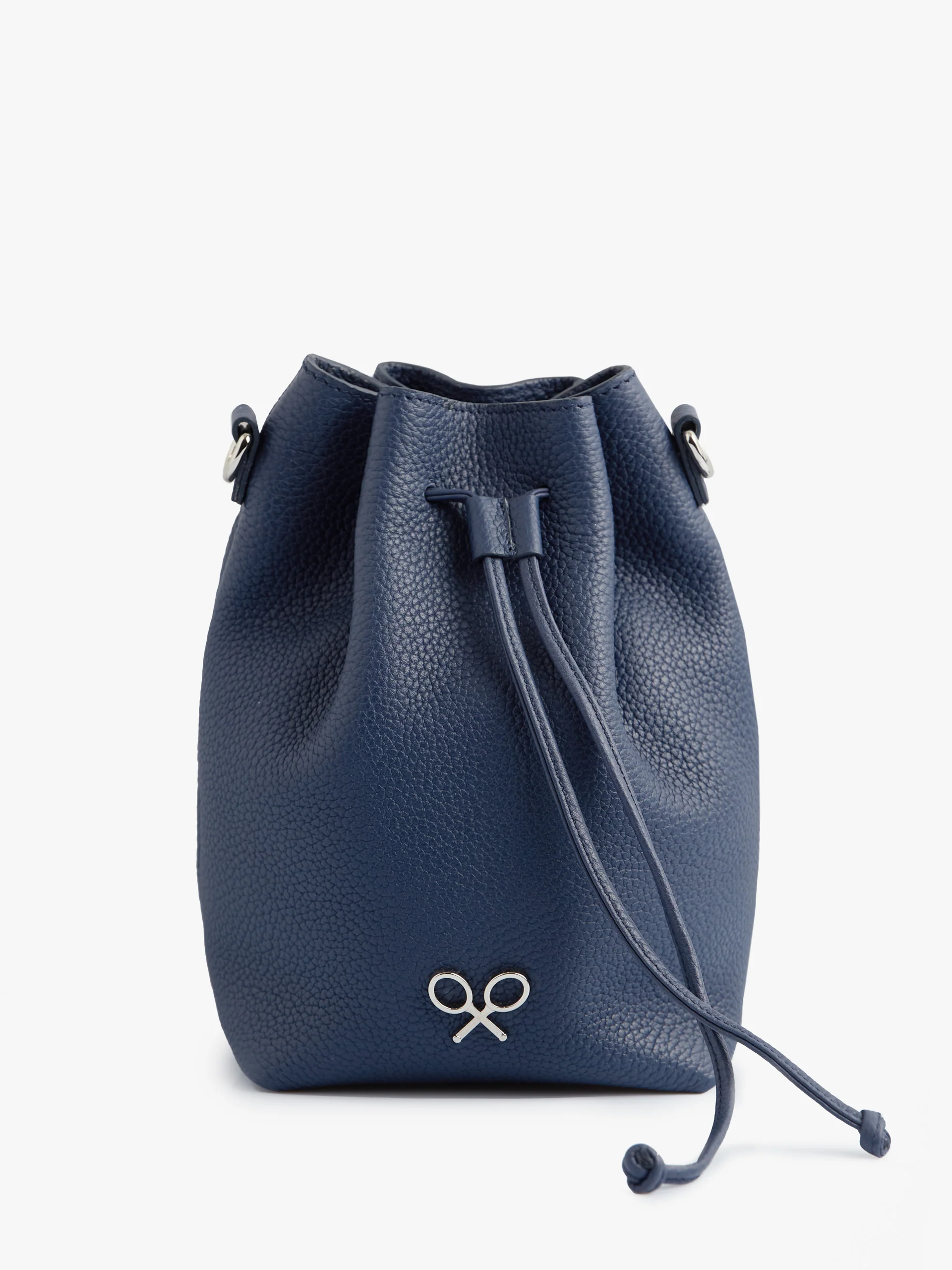 Bolso saco piel azul marino - Image 6