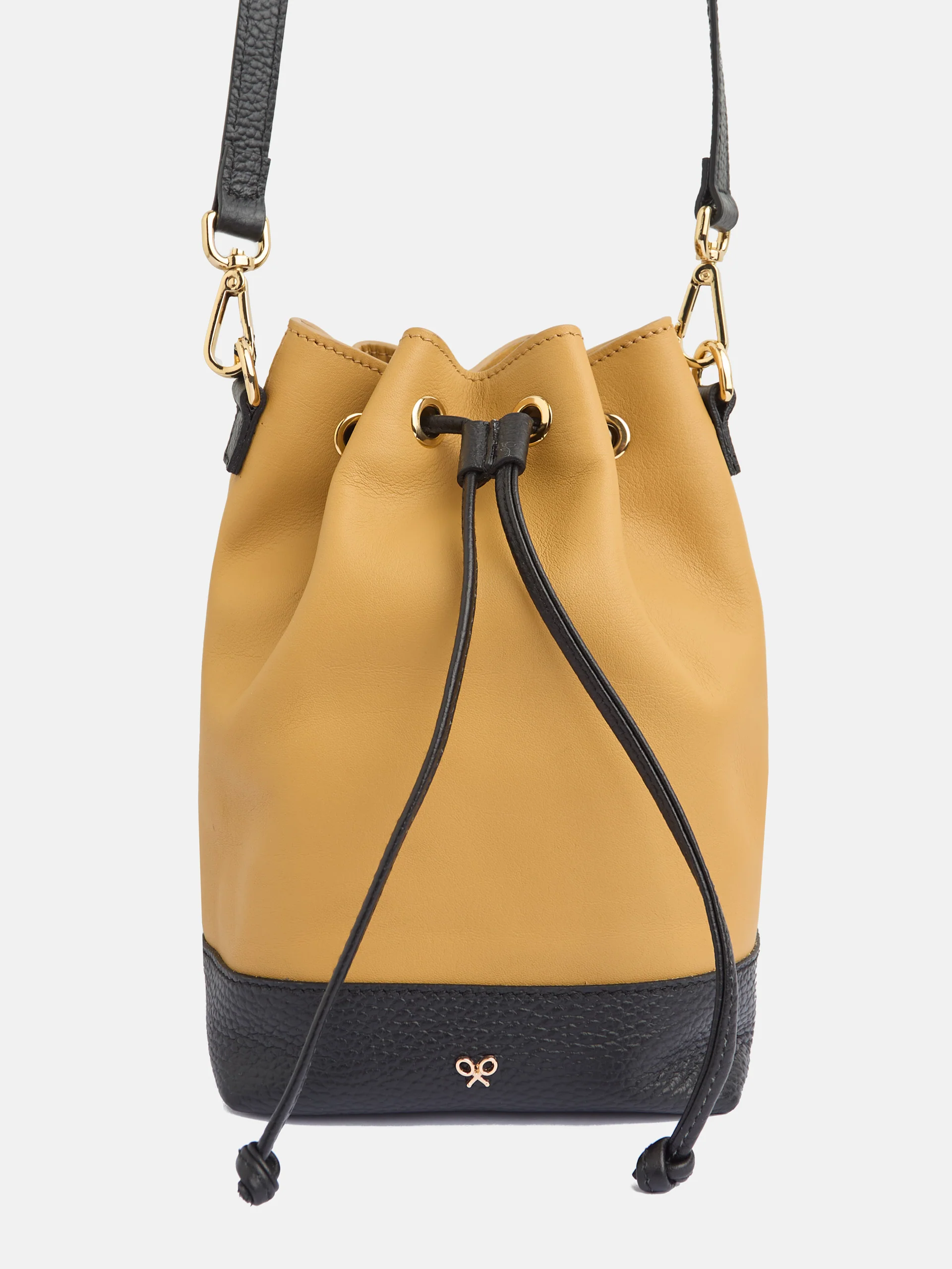 Bolso saco piel combinado camel y negro - Image 3