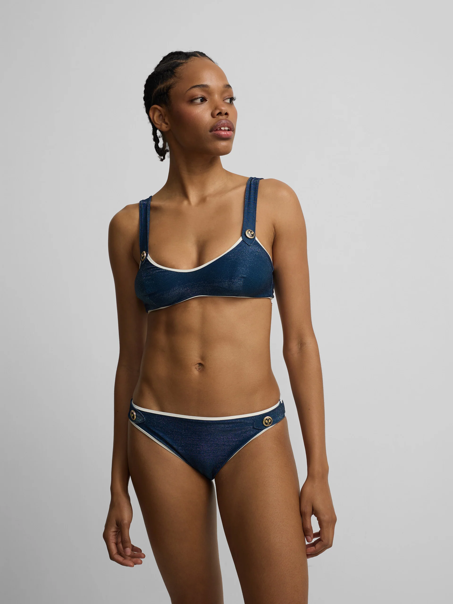 Braguita bikini marinero lurex azul - Image 3