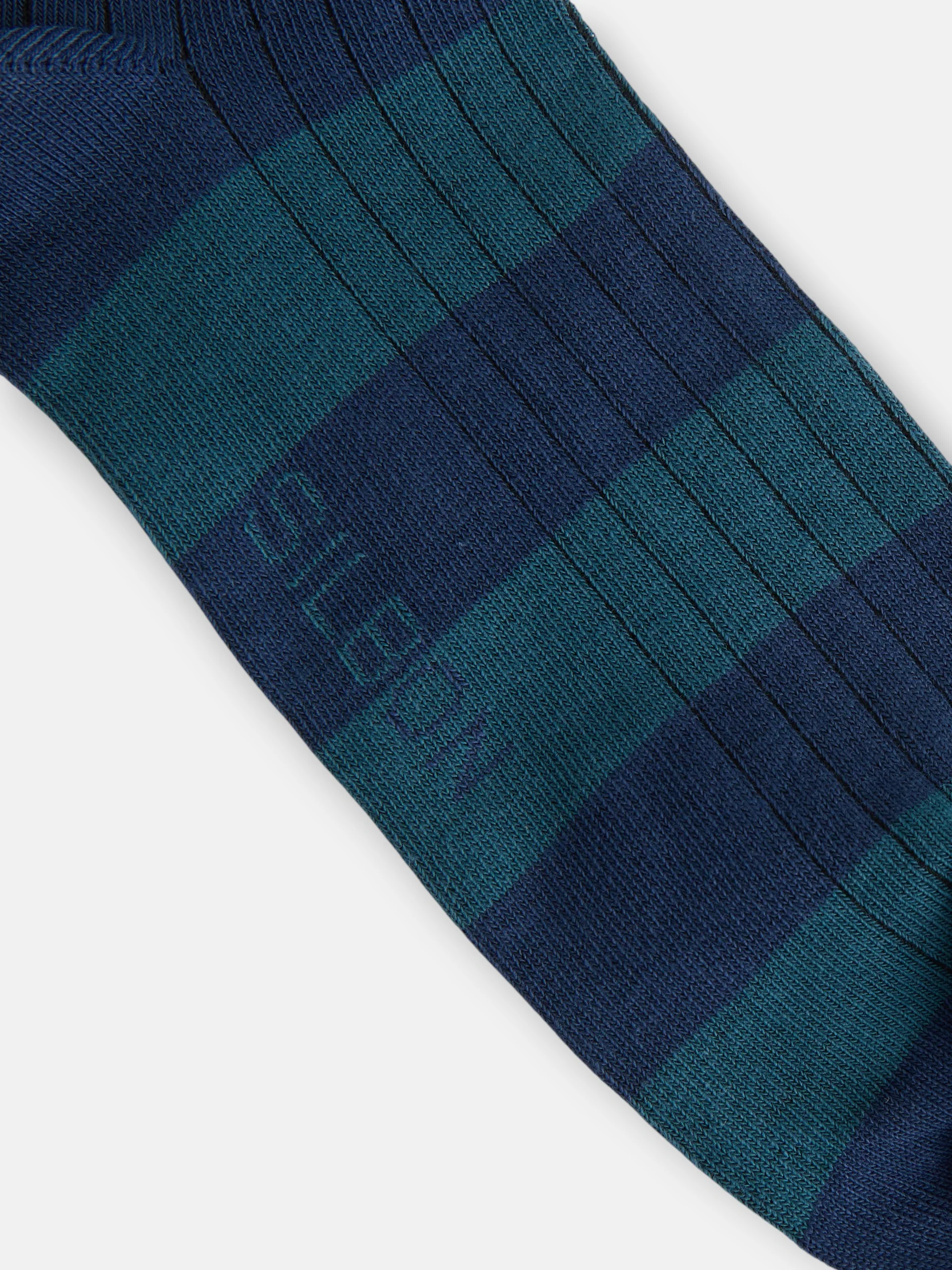 Calcetin raya ancha bicolor azul - Image 2