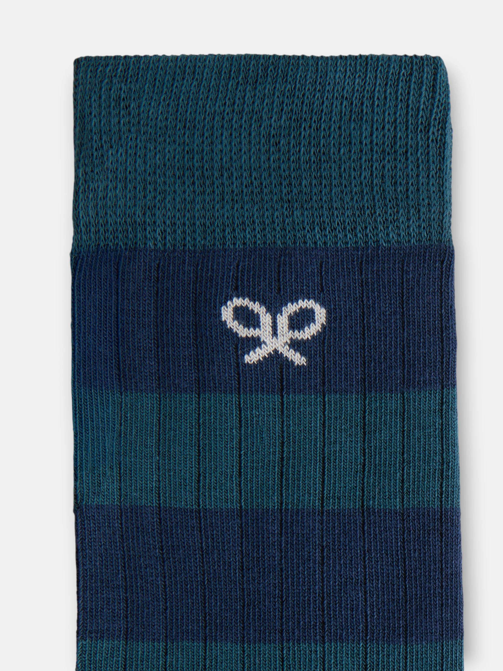 Calcetin raya ancha bicolor azul - Image 3