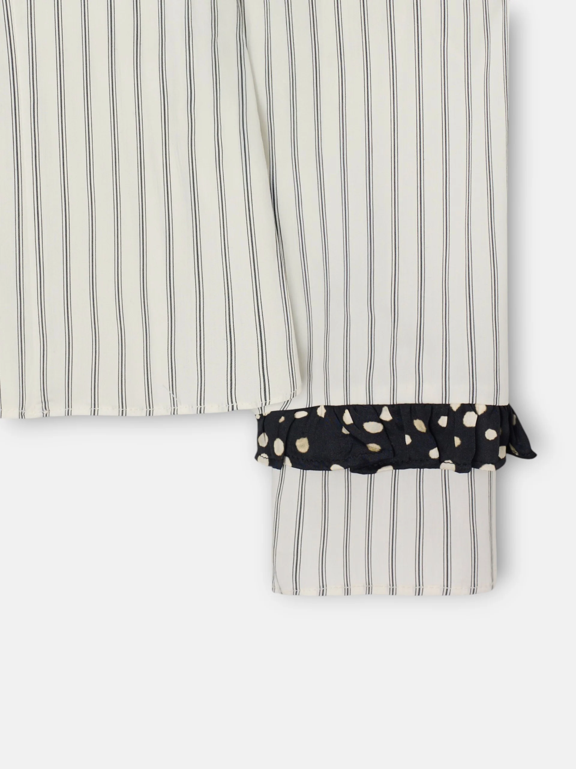 Camisa estampado combinado rayas y lunares blanca - Image 3