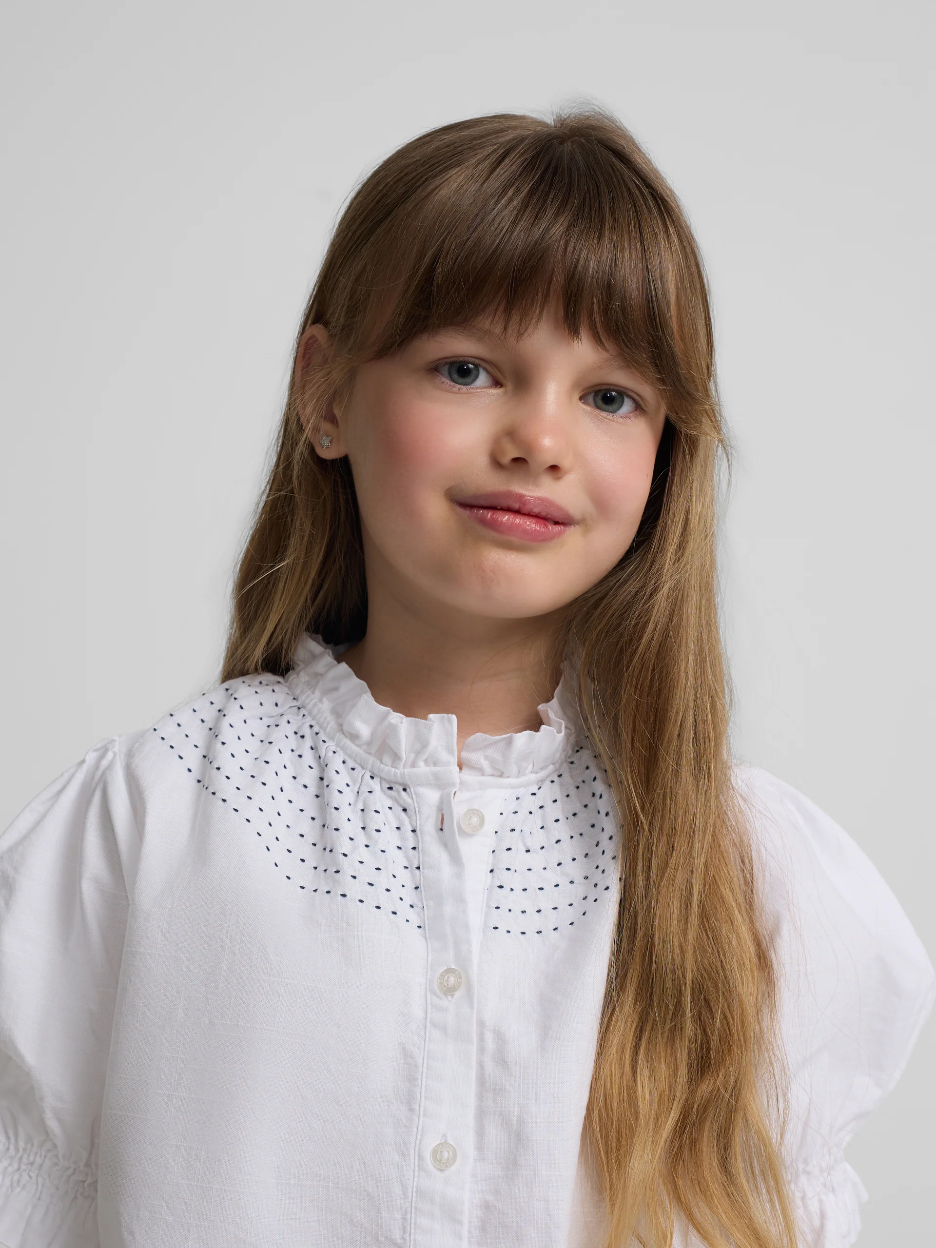 Camisa girl fruncidos lino blanca - Image 4