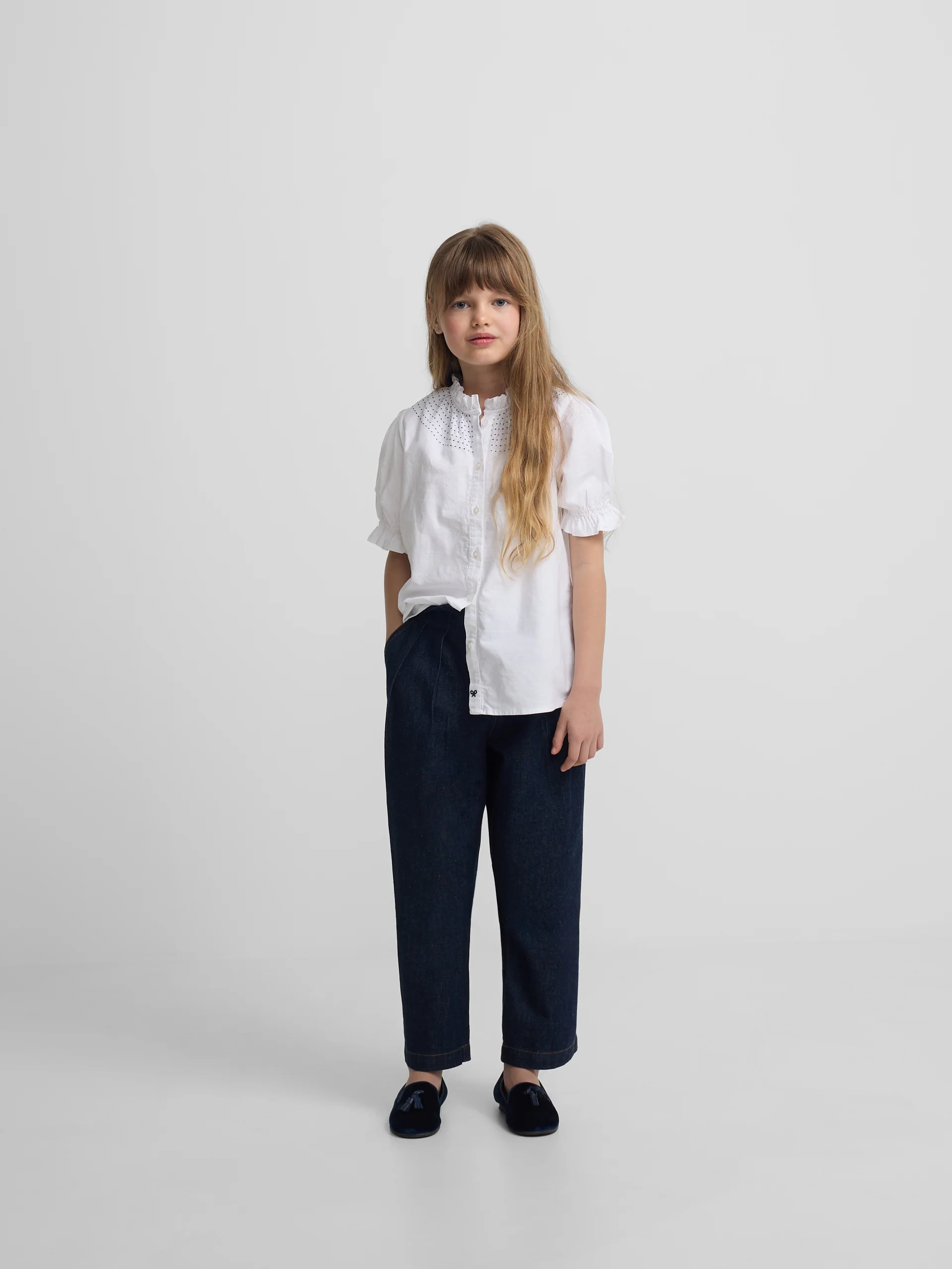 Camisa girl fruncidos lino blanca - Image 6
