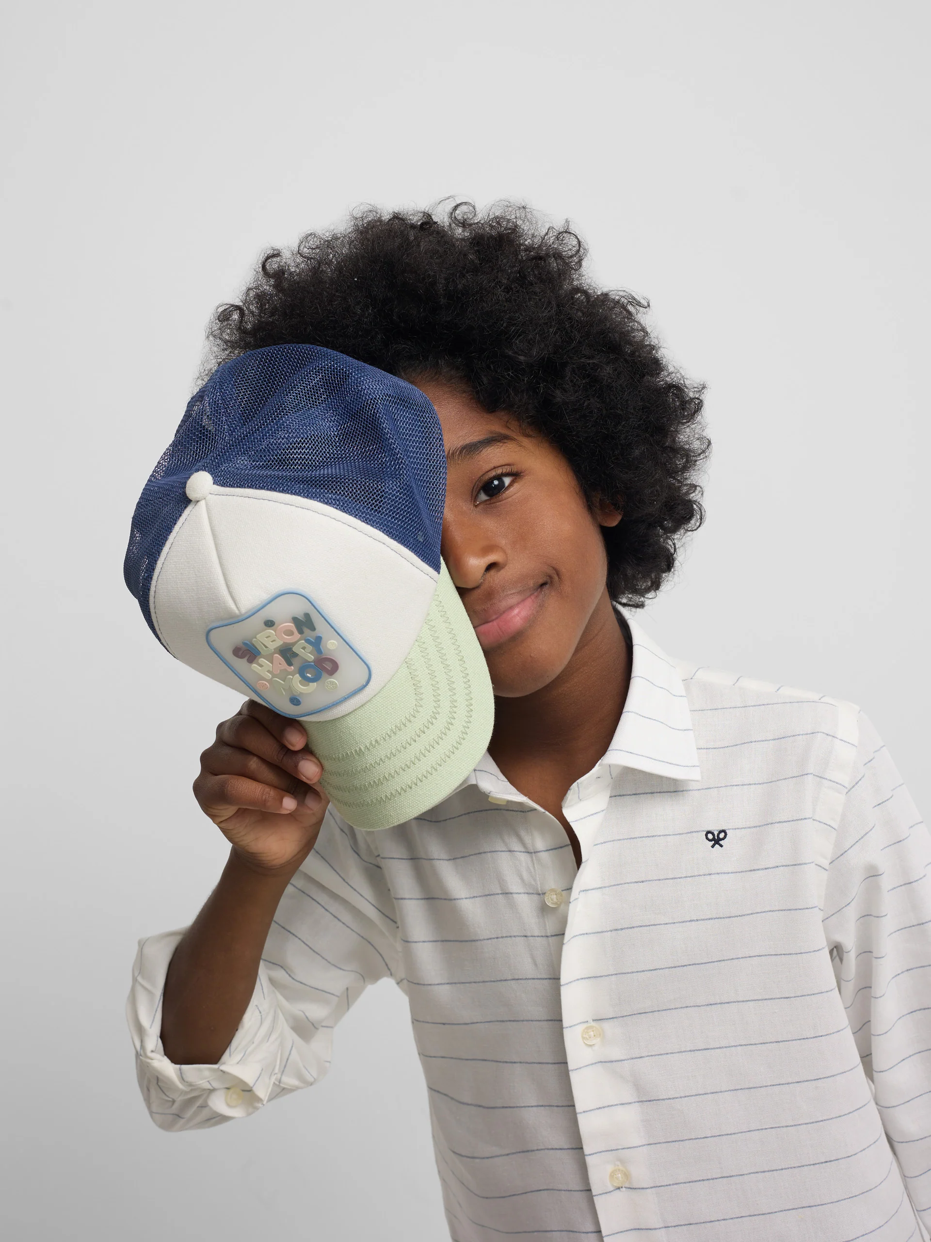 Camisa kids lino raya fina azul - Image 4