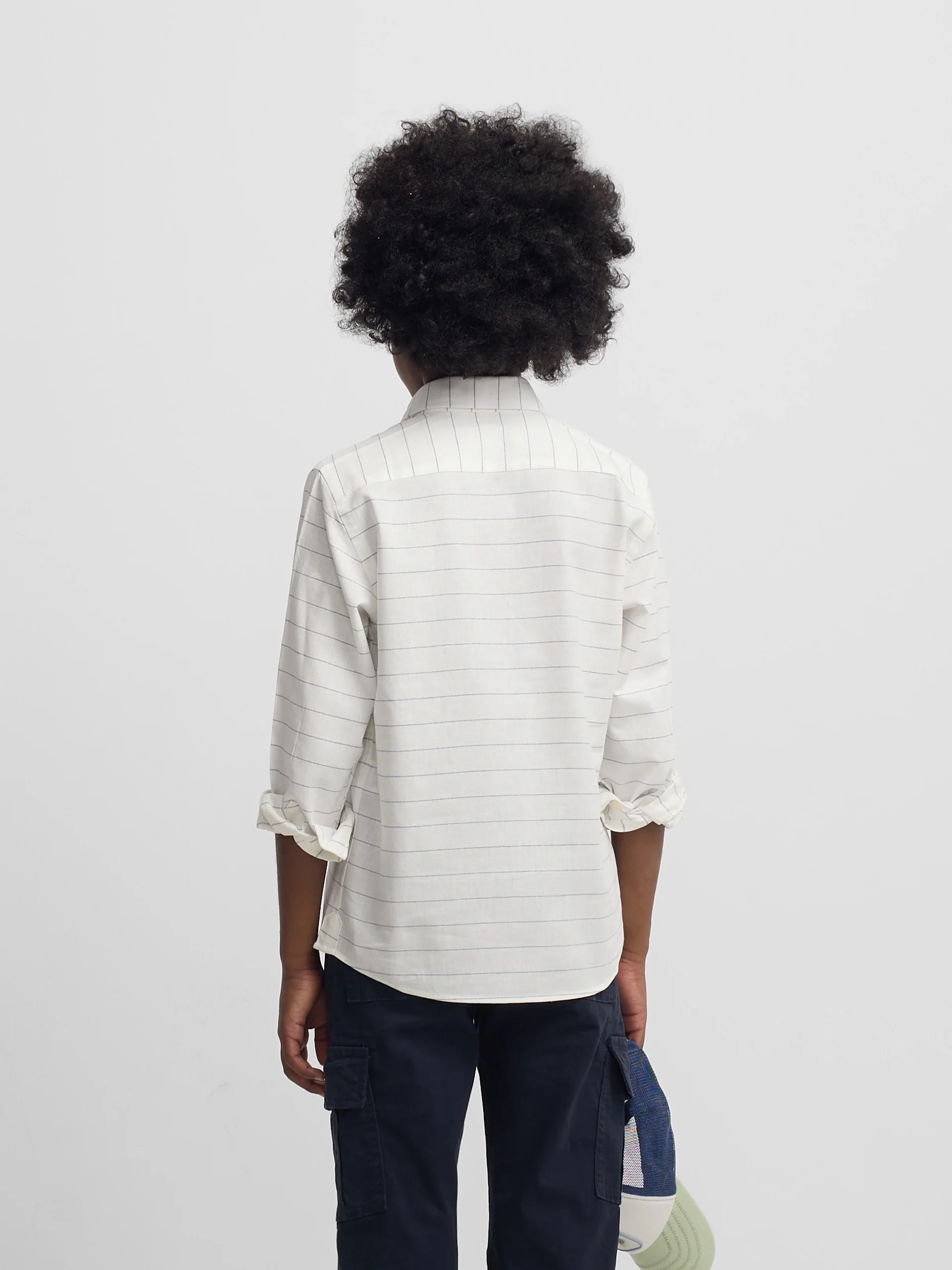 Camisa kids lino raya fina azul - Image 5
