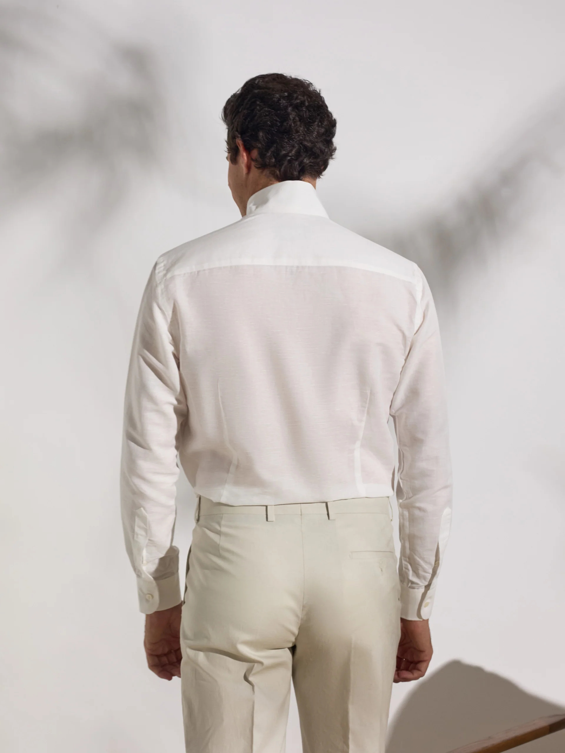 Camisa lino unique cuello chimenea blanca - Image 7