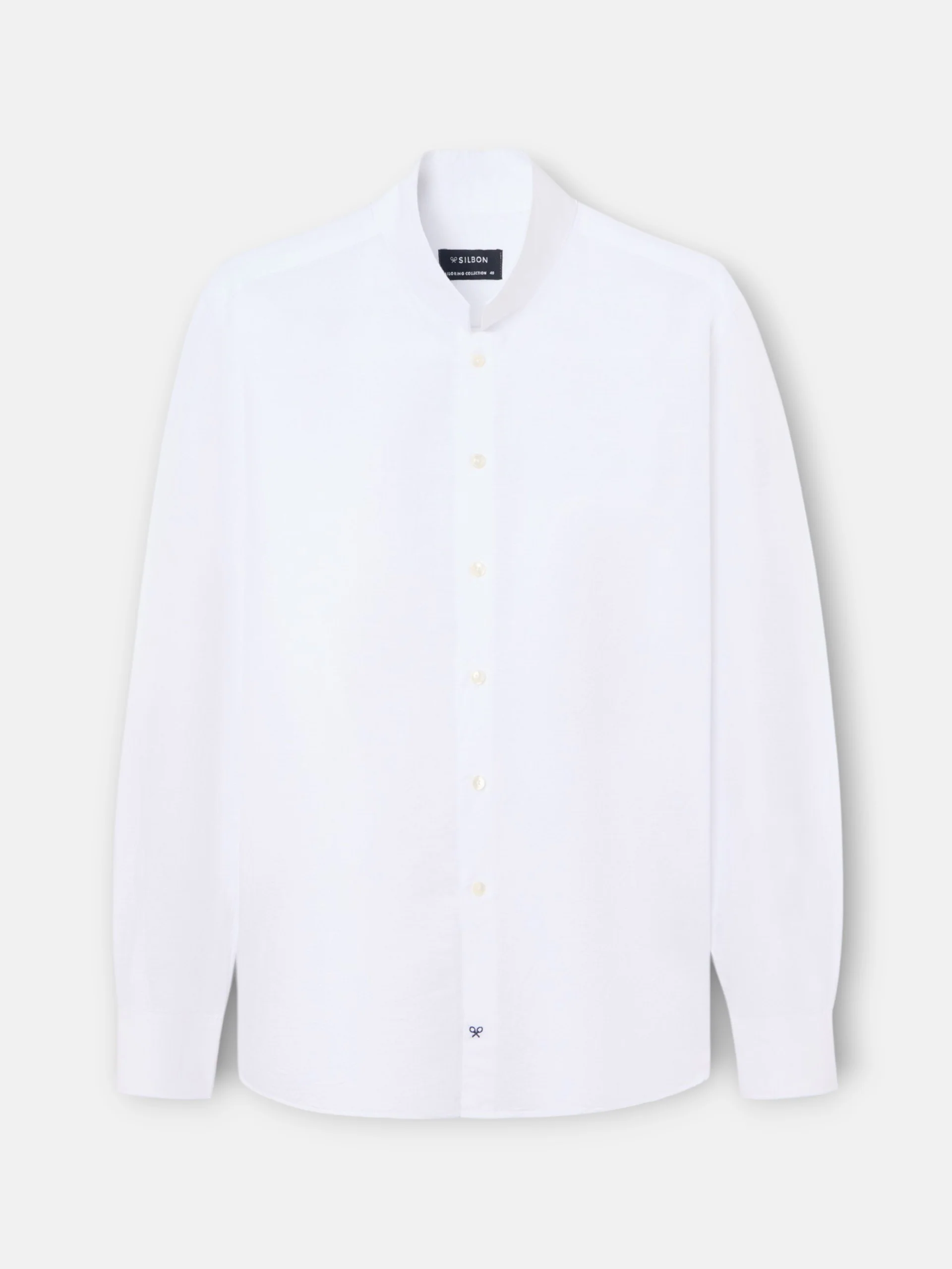 Camisa lino unique cuello chimenea blanca - Image 8