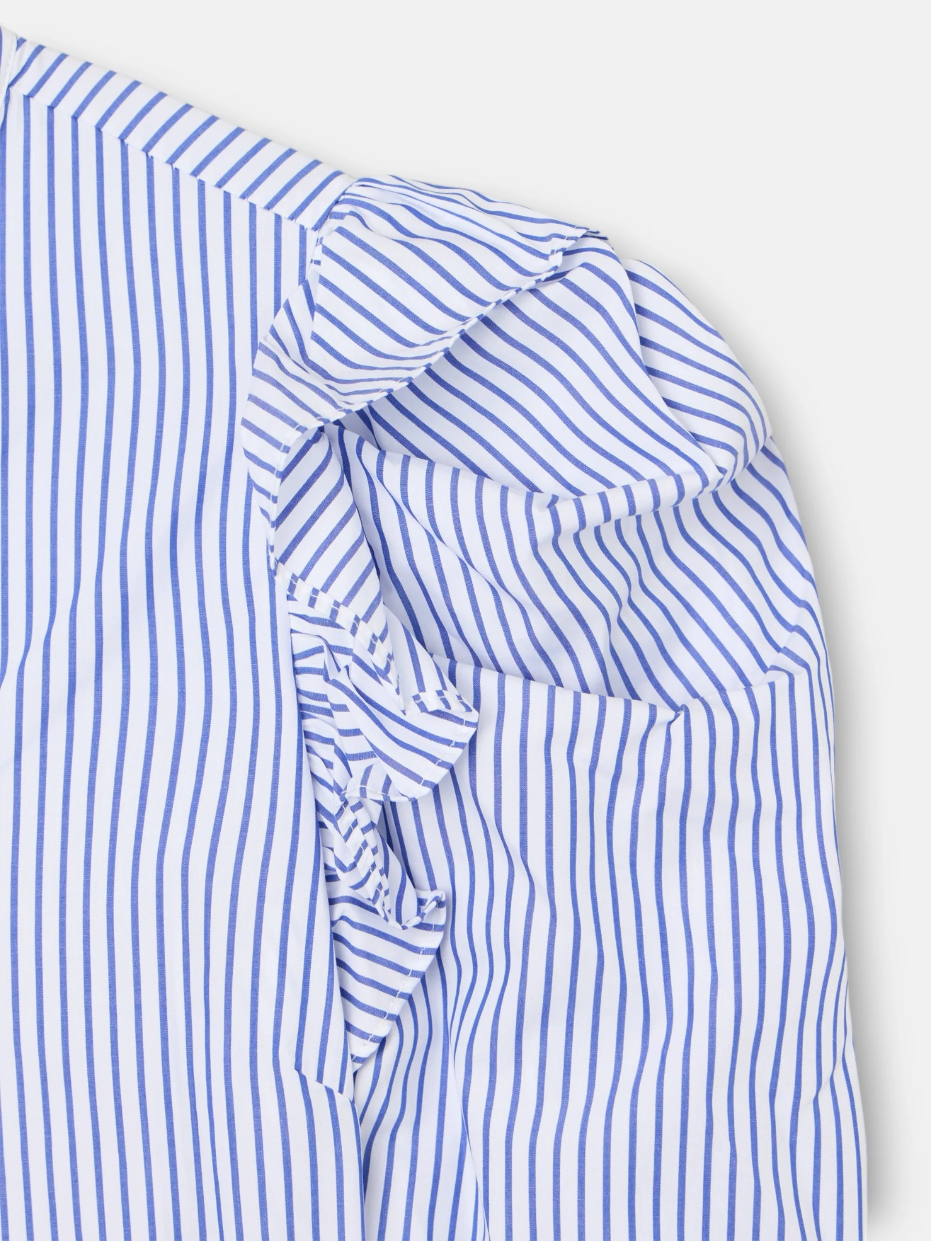 Camisa manga abullonada rayas azules y blancas - Image 2