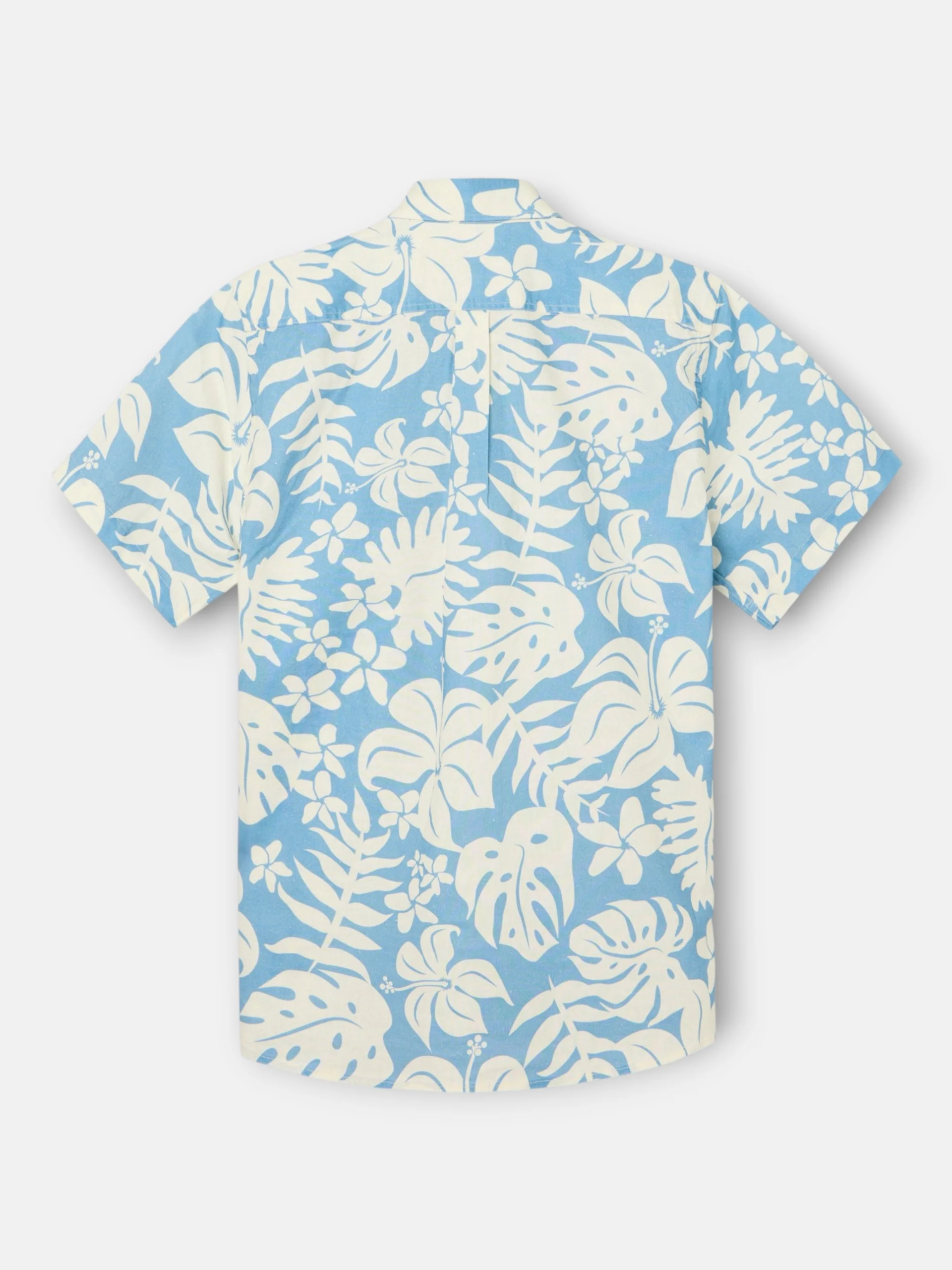 Camisa manga corta lino estampado azul - Image 11