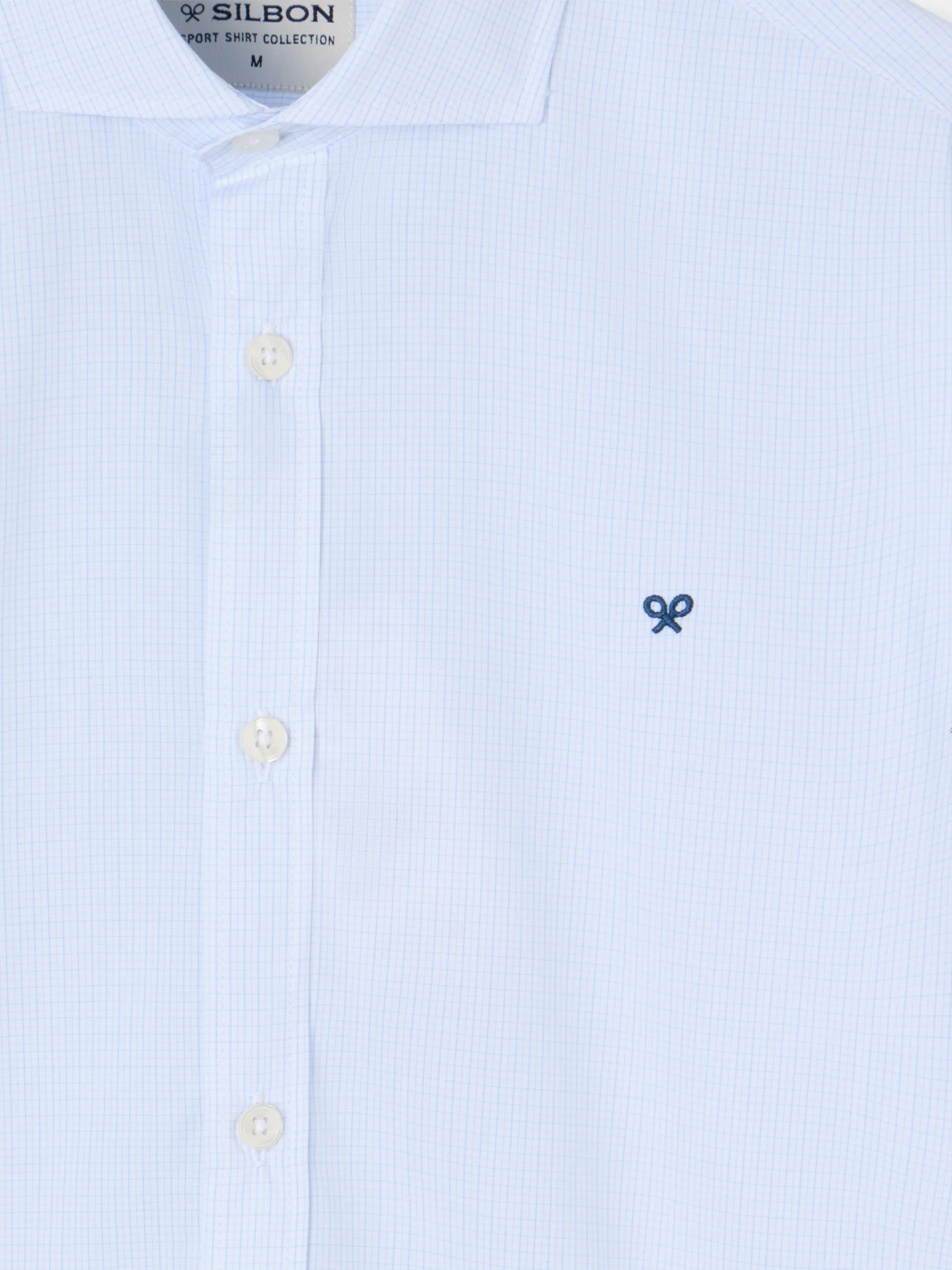 Camisa sport classic mini cuadro celeste - Image 2