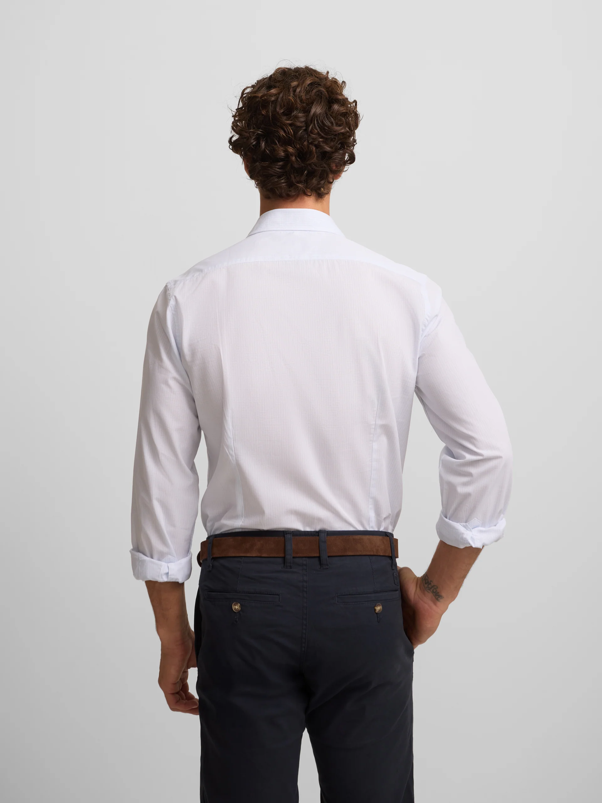Camisa sport classic mini cuadro celeste - Image 4