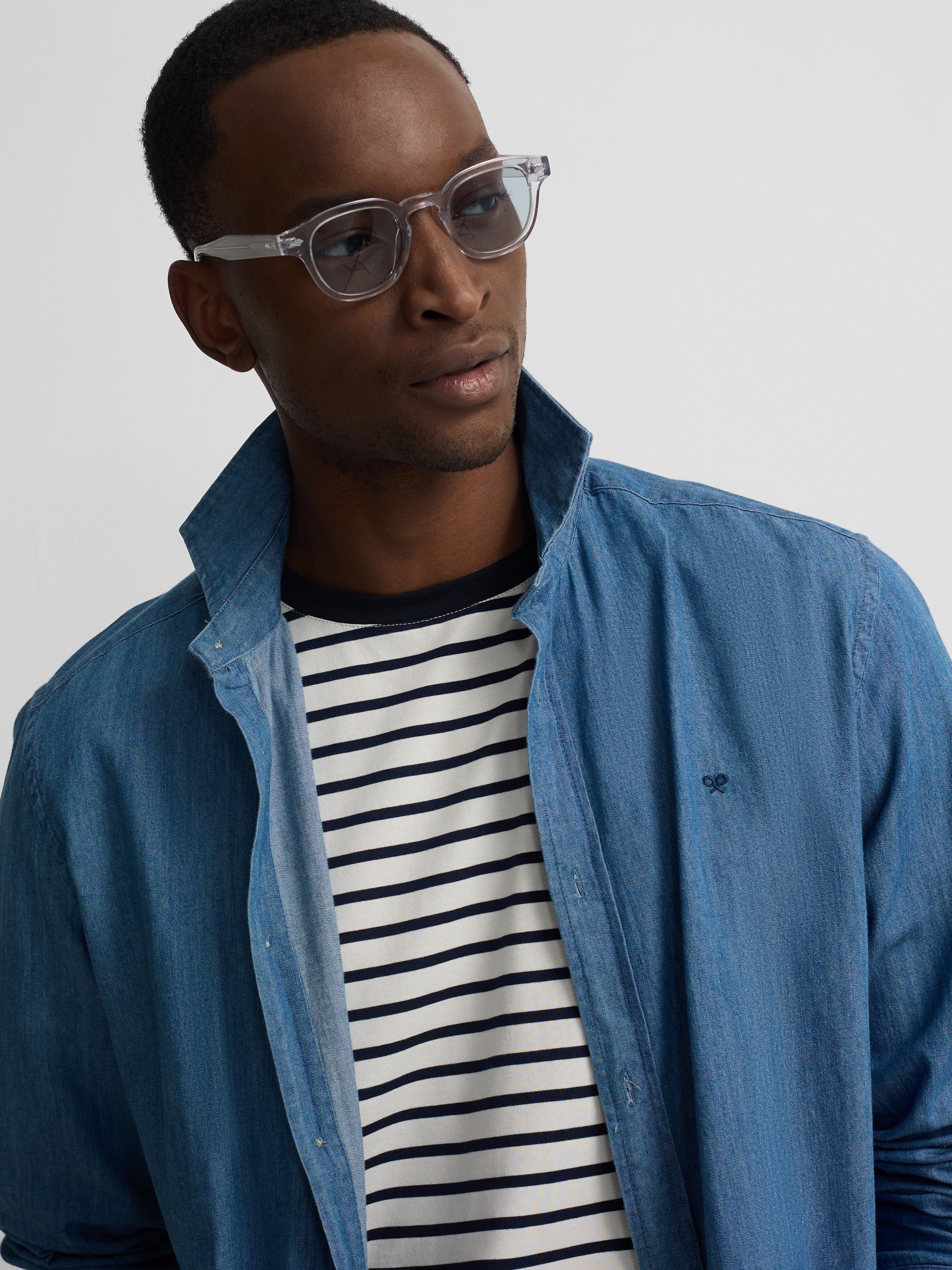 Camisa sport denim azul navy - Image 5
