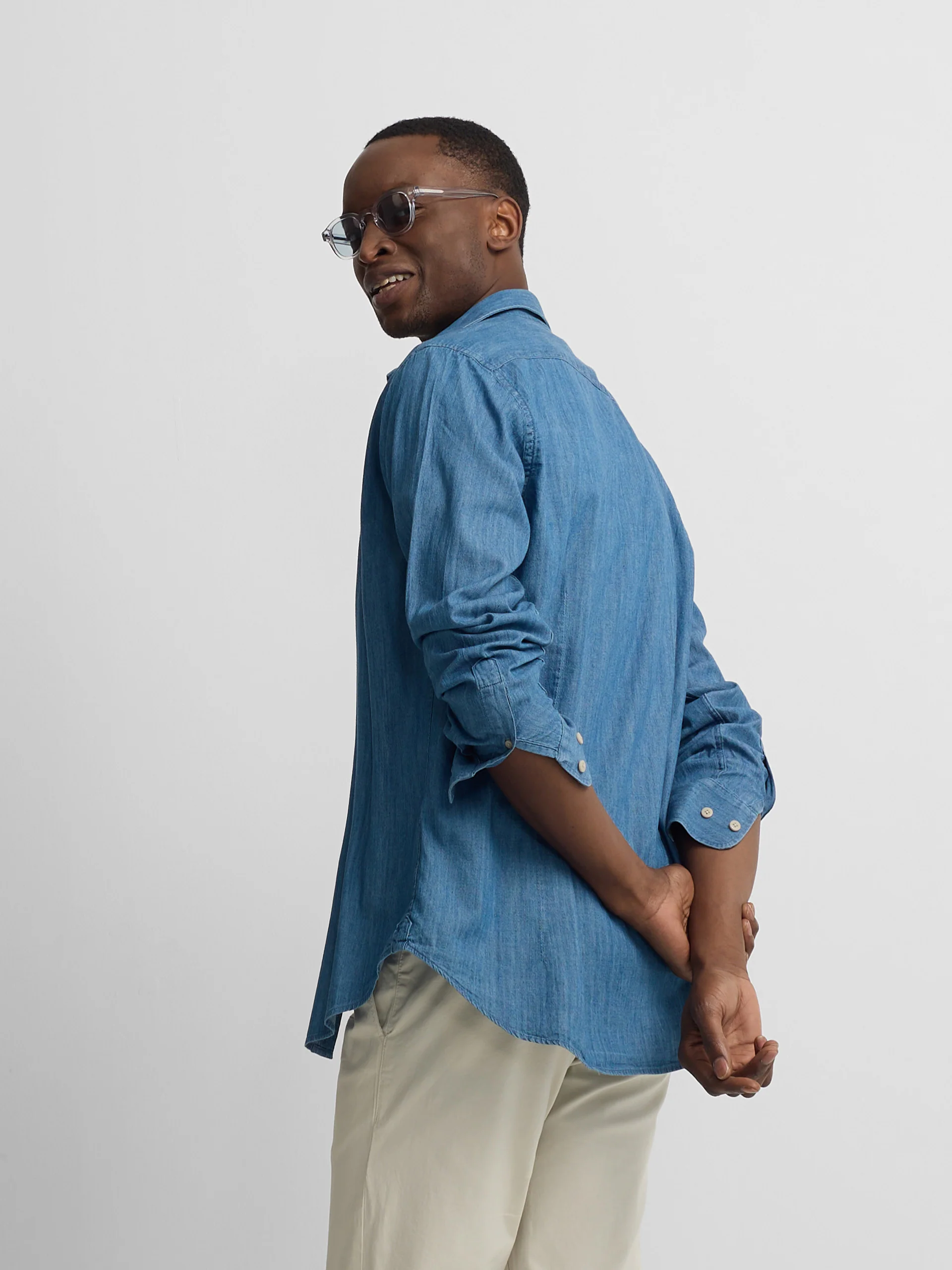 Camisa sport denim azul navy - Image 7