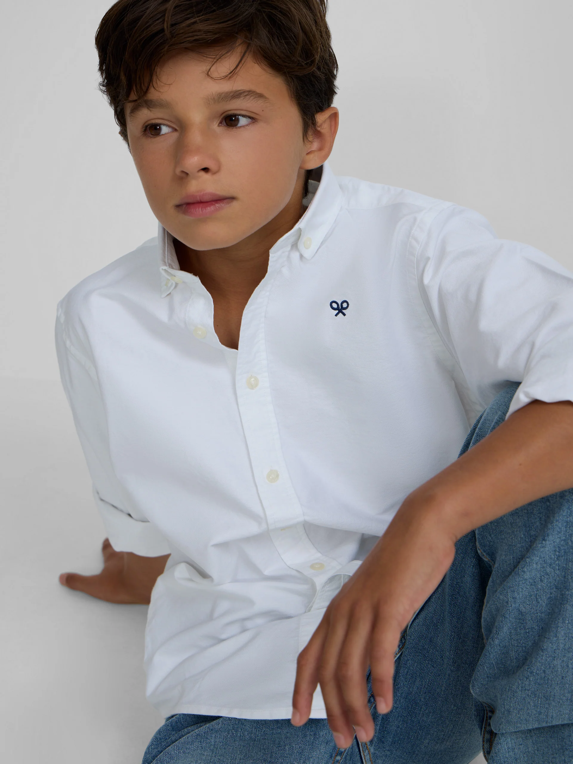 Camisa sport kids clasica oxford blanca - Image 3