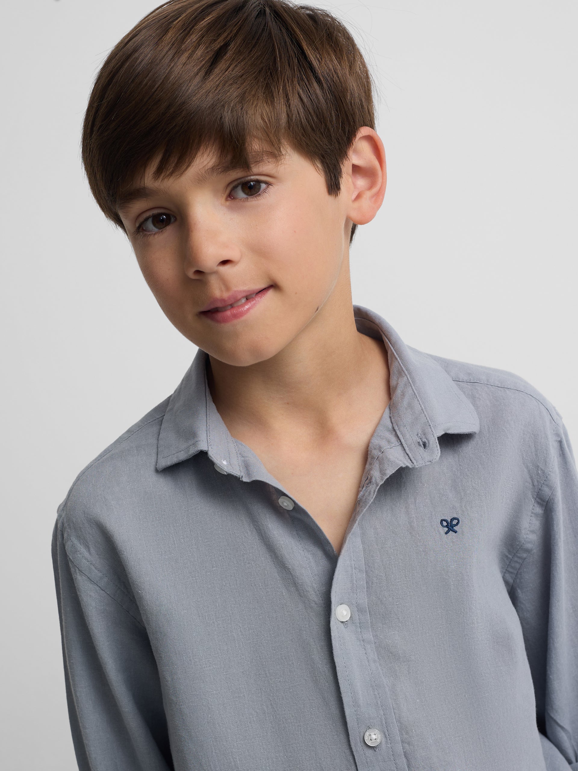 Camisa sport kids lino azul - Image 4