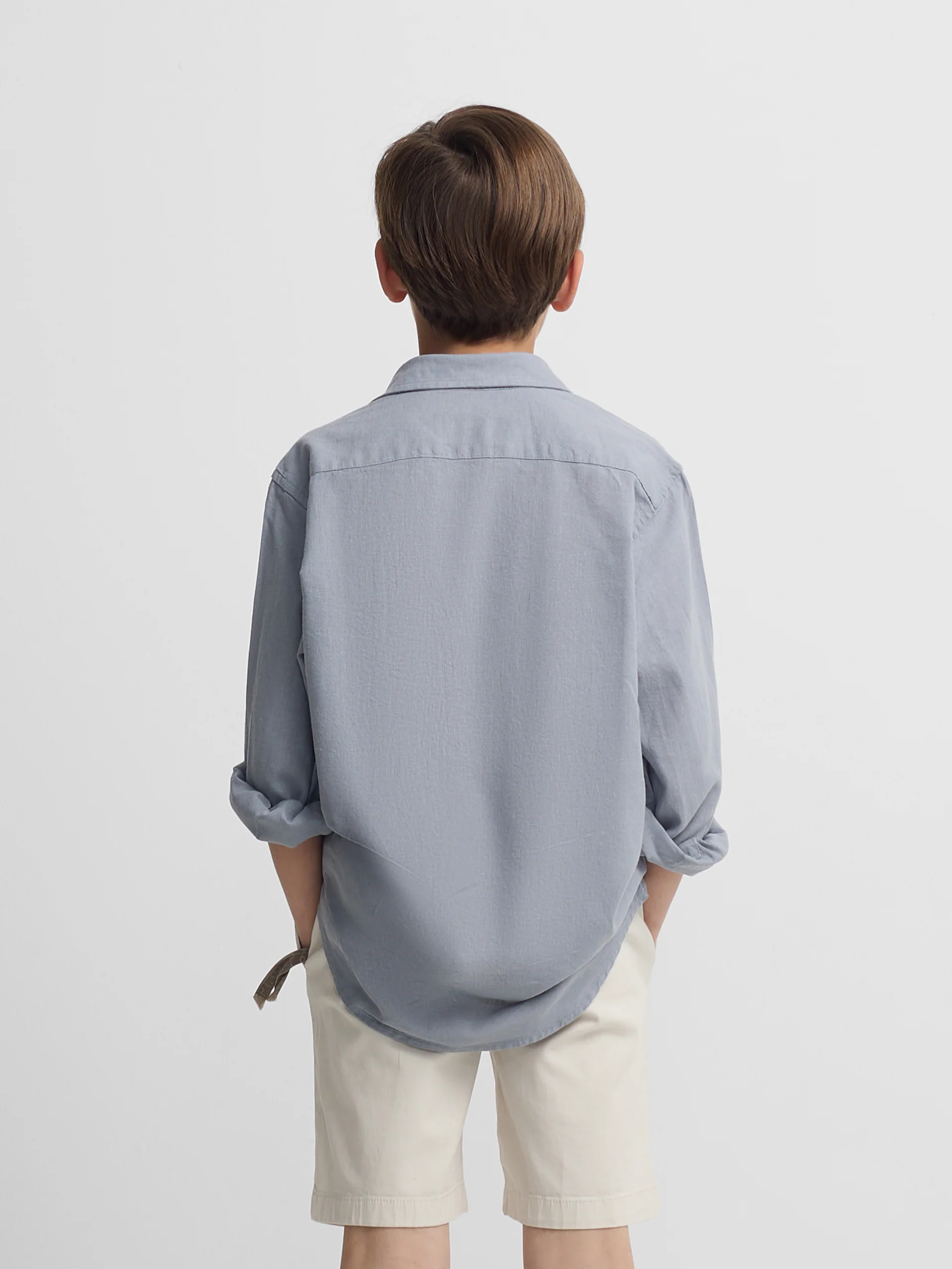 Camisa sport kids lino azul - Image 5