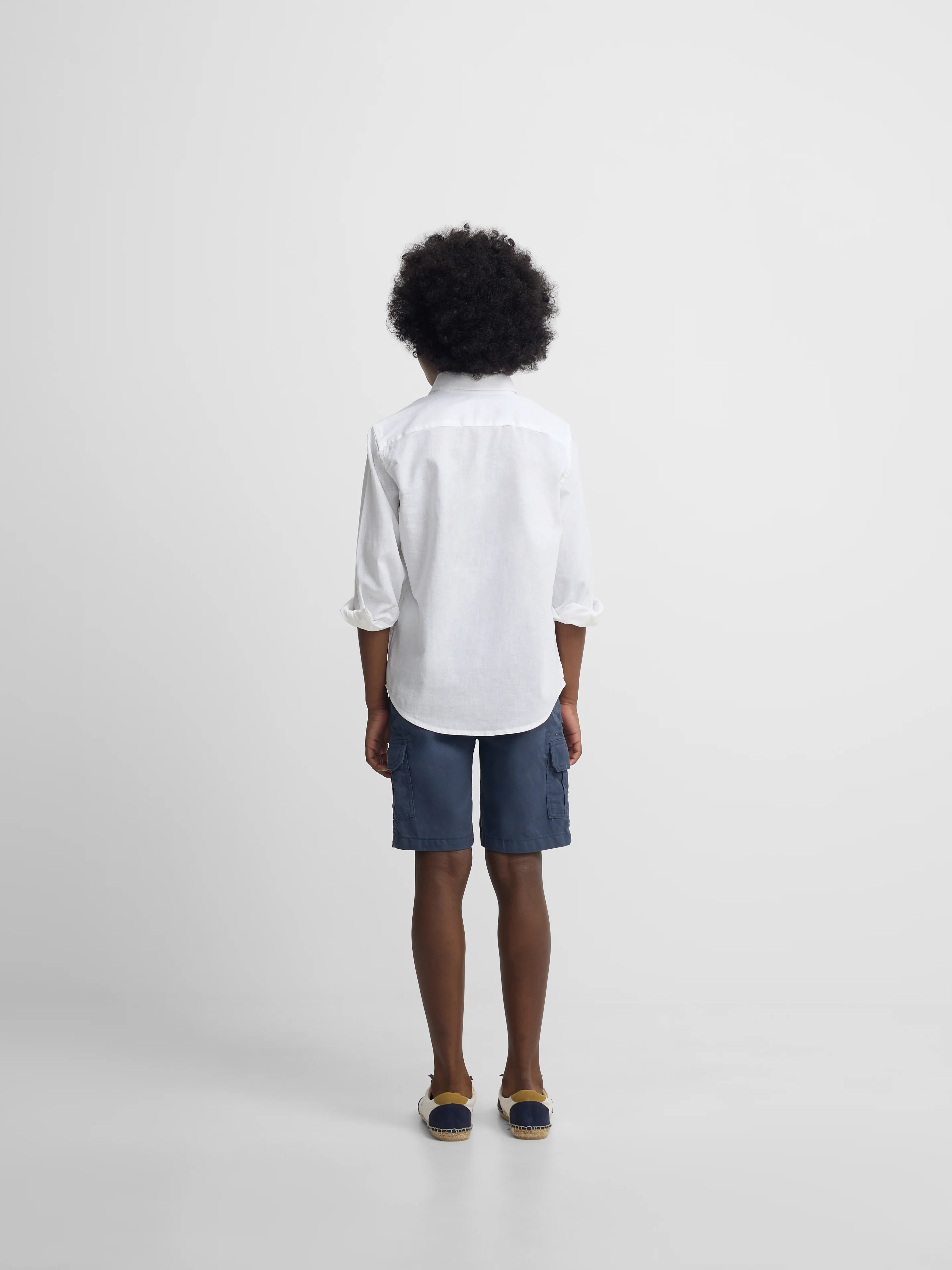 Camisa sport kids lino blanco - Image 5